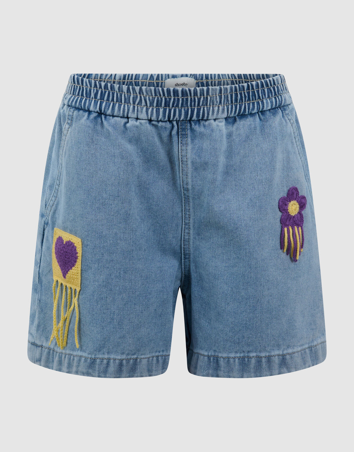 Crochet Denim Short Blauw SHOEBY GIRLS