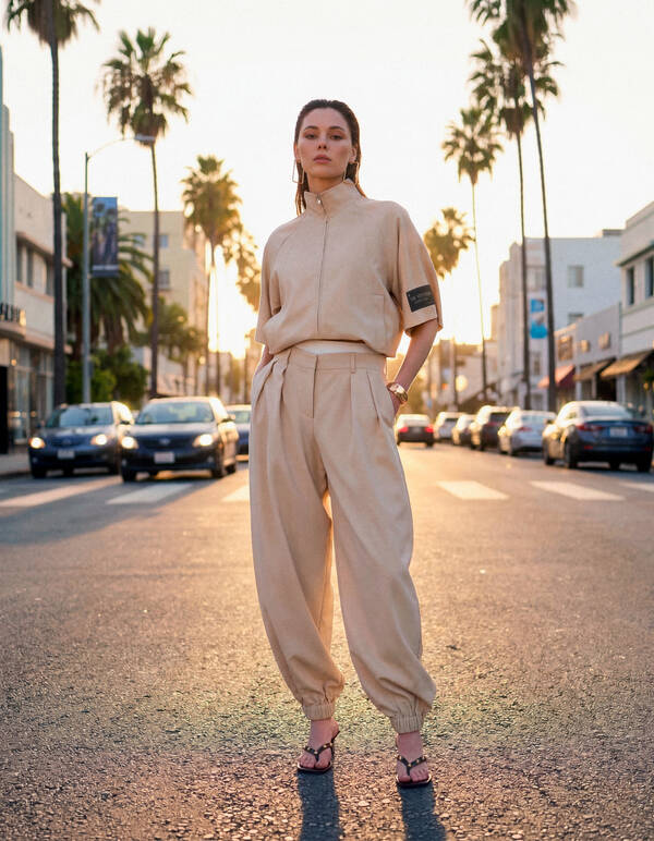 Sporty Broek Zand SHOEBY WOMEN