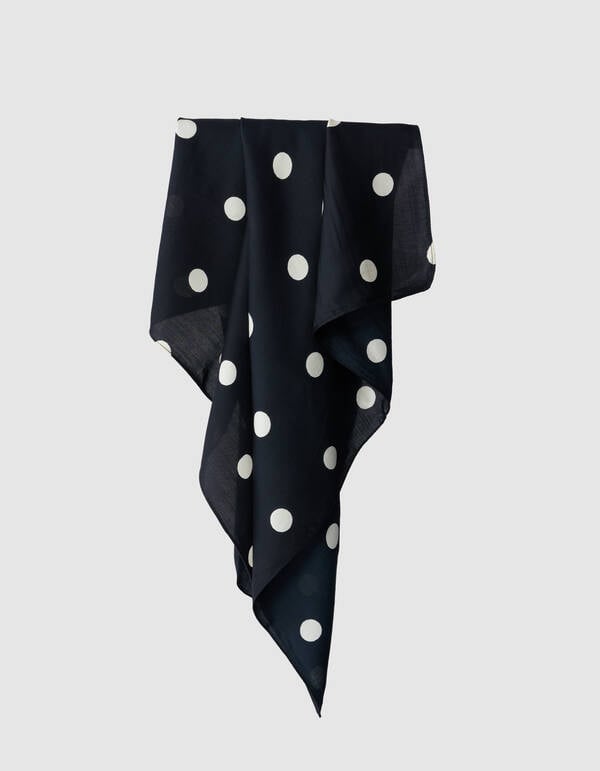 Satijnen Stip Sjaal Zwart SHOEBY ACCESSOIRES