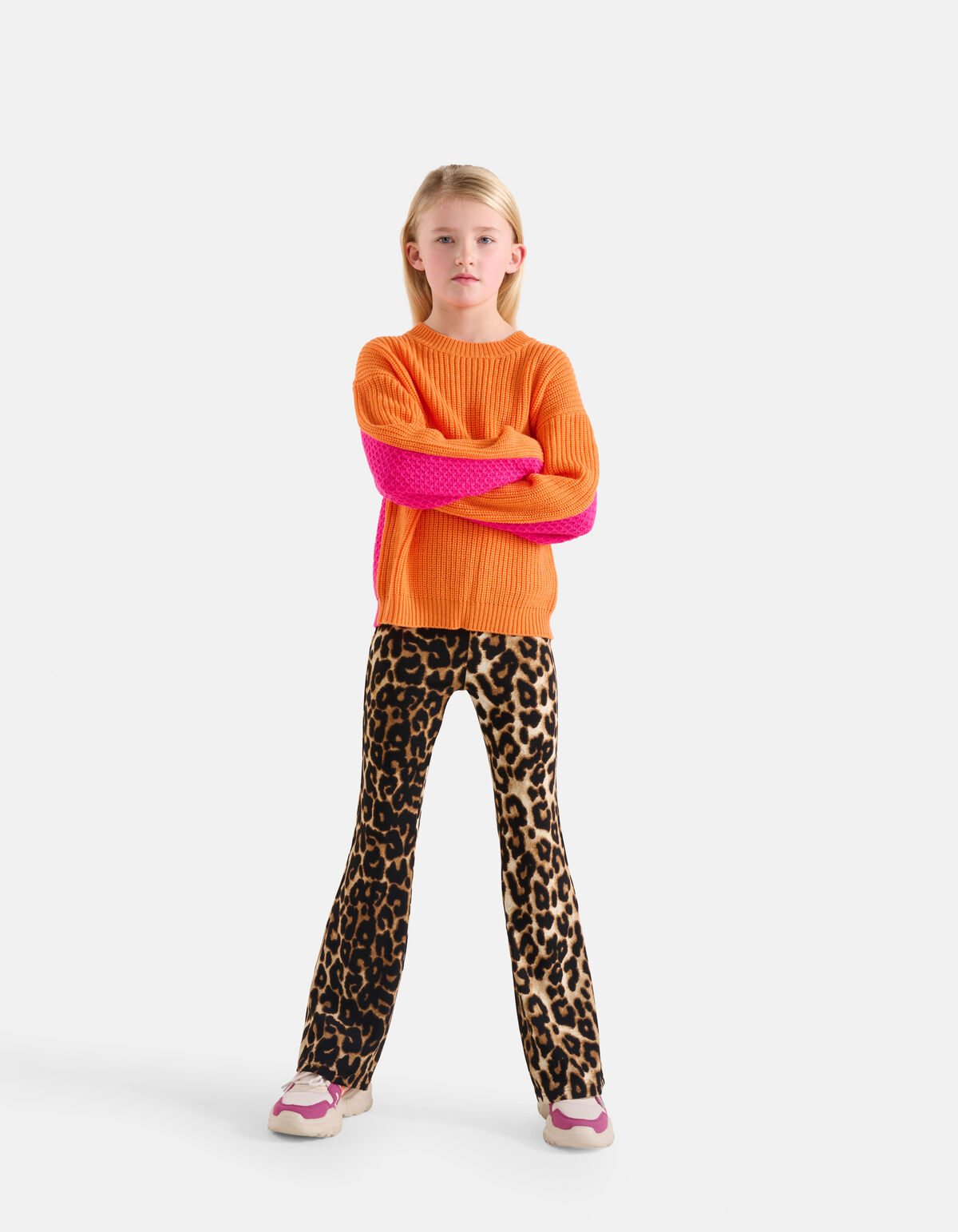 Colorblock Trui Oranje SHOEBY GIRLS