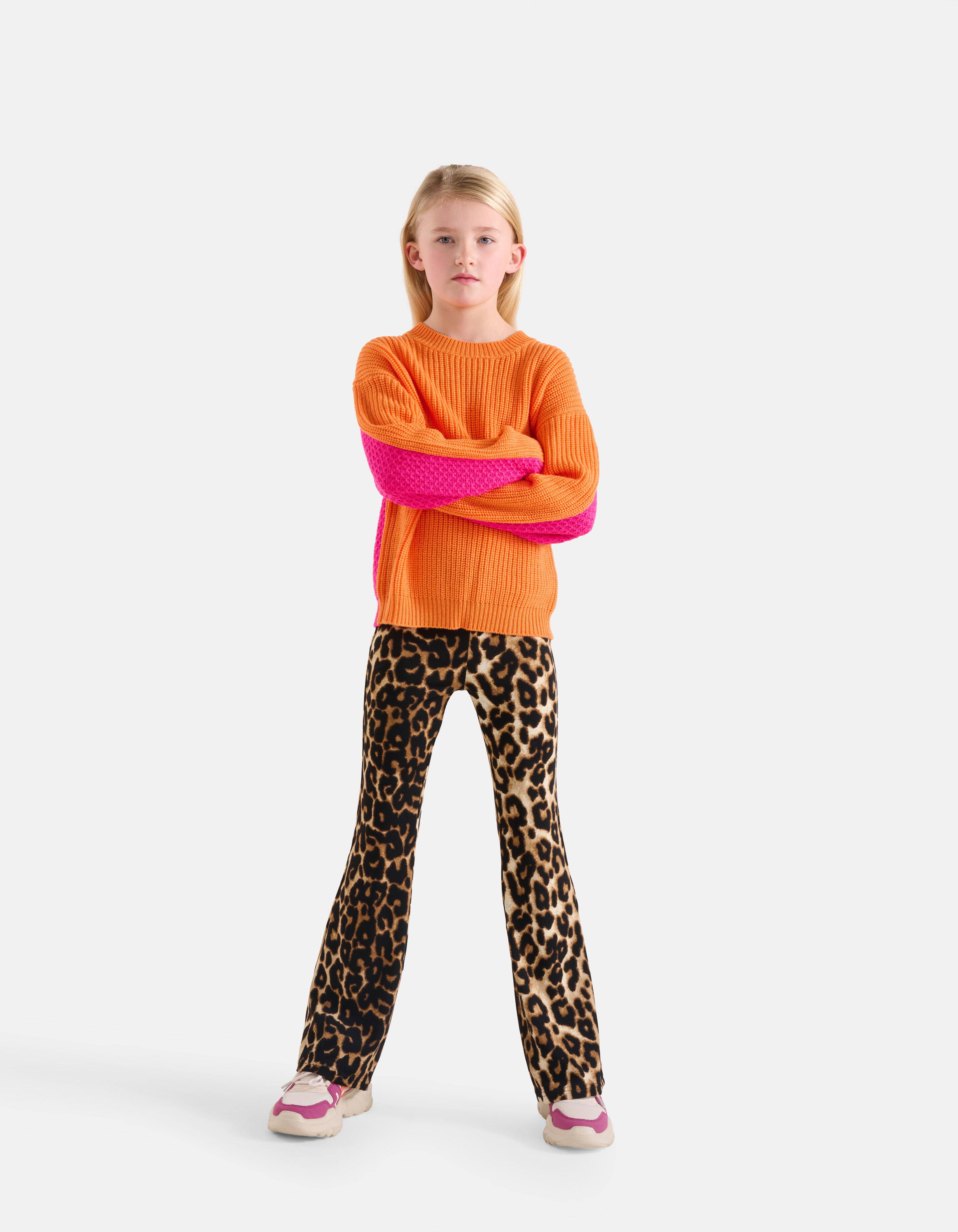 Colorblock Trui Oranje SHOEBY GIRLS
