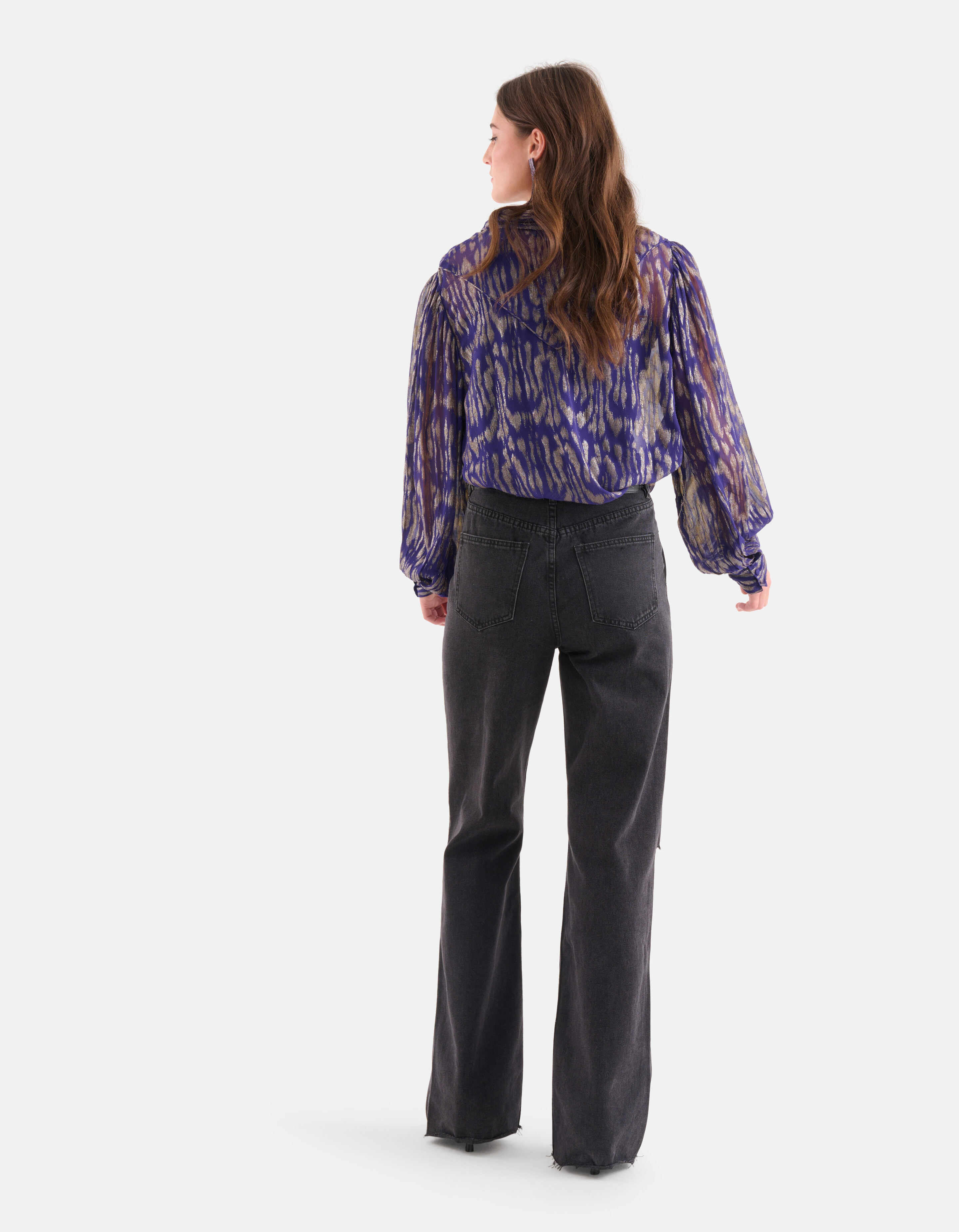 Jacquard Lurex Blouse Paars SHOEBY WOMEN
