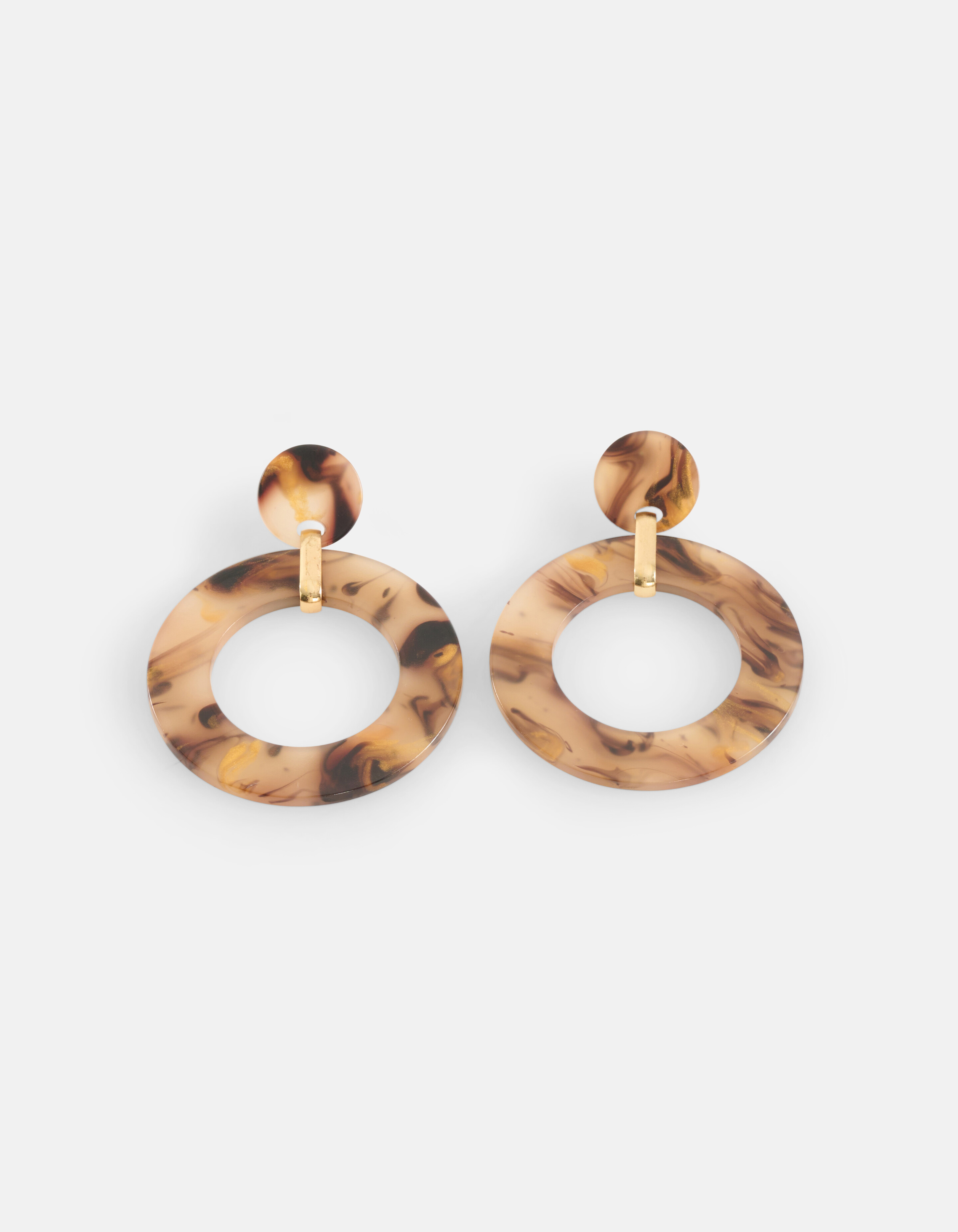 Leopard Ronde Oorbellen Bruin SHOEBY ACCESSOIRES
