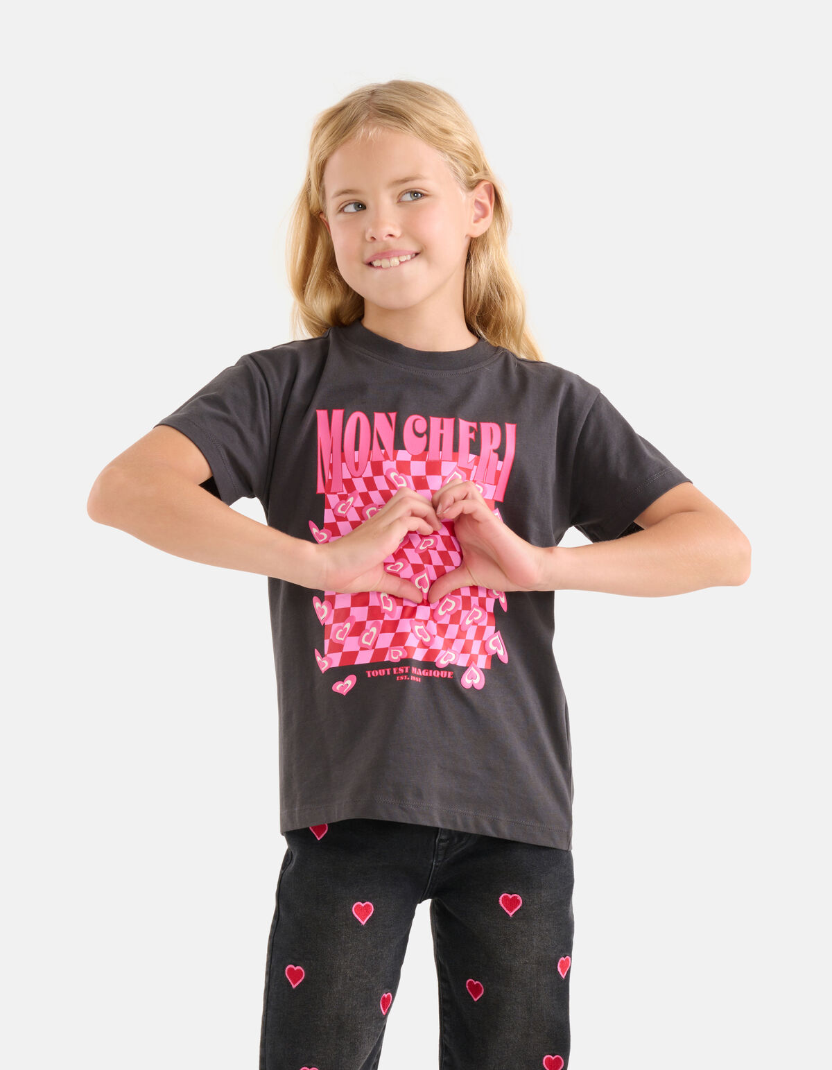 Artwork T-shirt Donkergrijs SHOEBY GIRLS