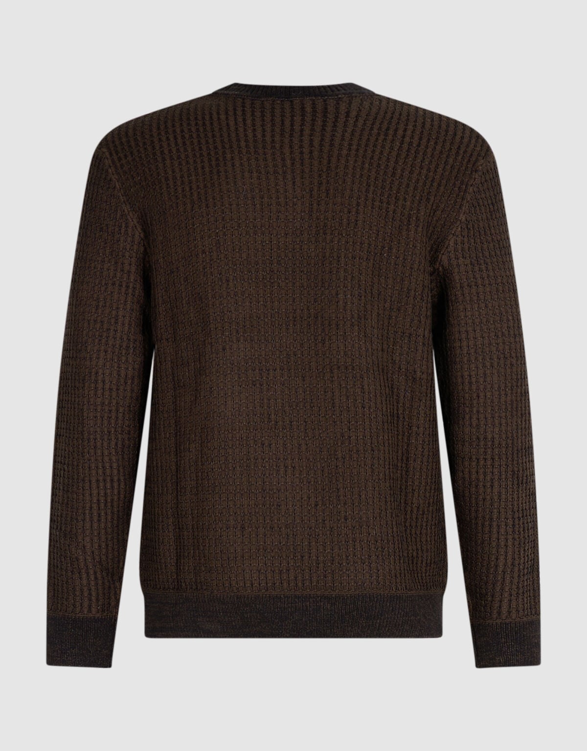 Waffle Crewneck Trui Donkerbruin SHOEBY MEN