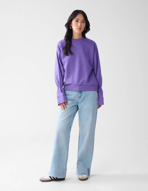 Poplin Sleeve Sweater Paars SHOEBY WOMEN