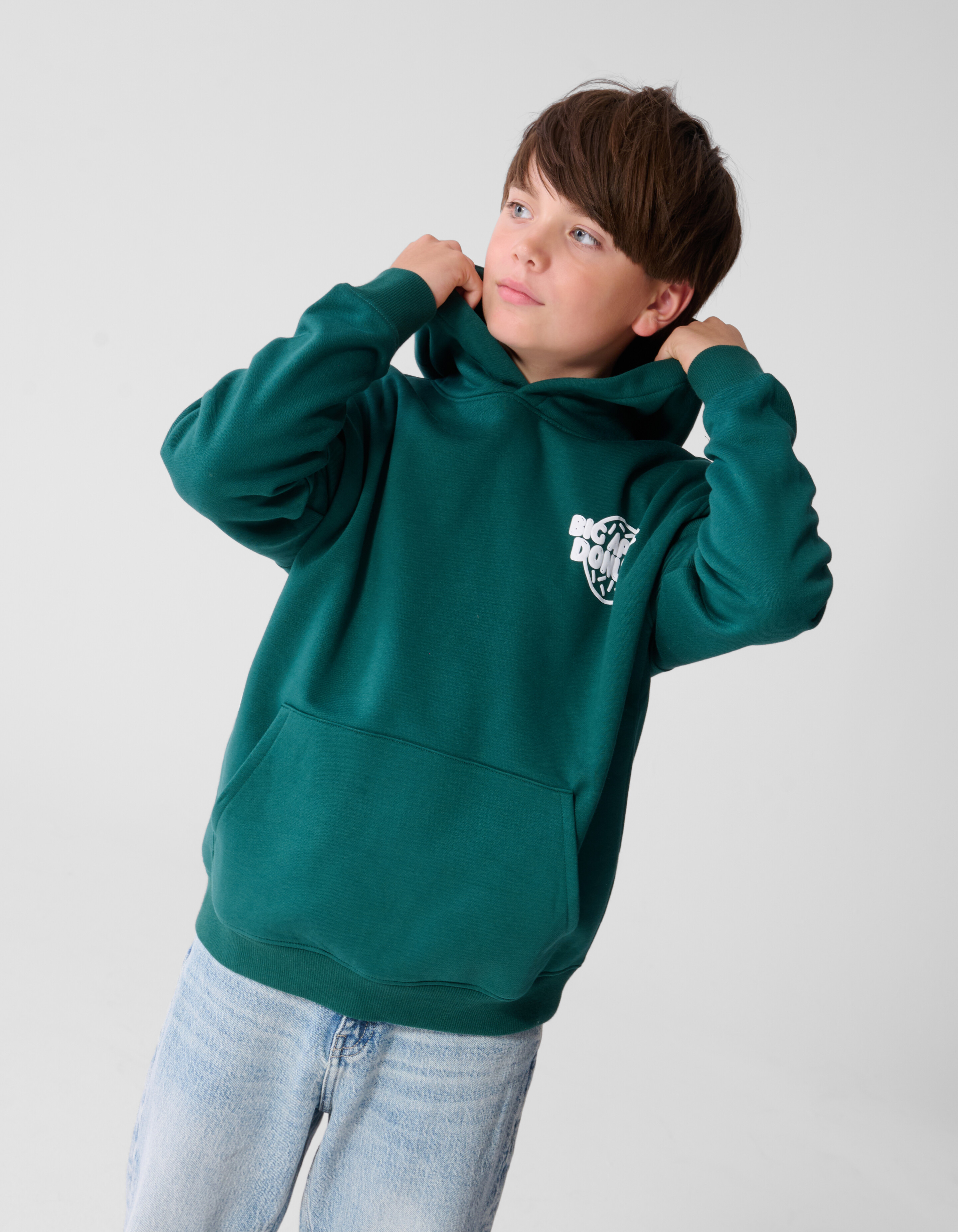 Oversized Fit Donut Hoodie Donkergroen SHOEBY BOYS
