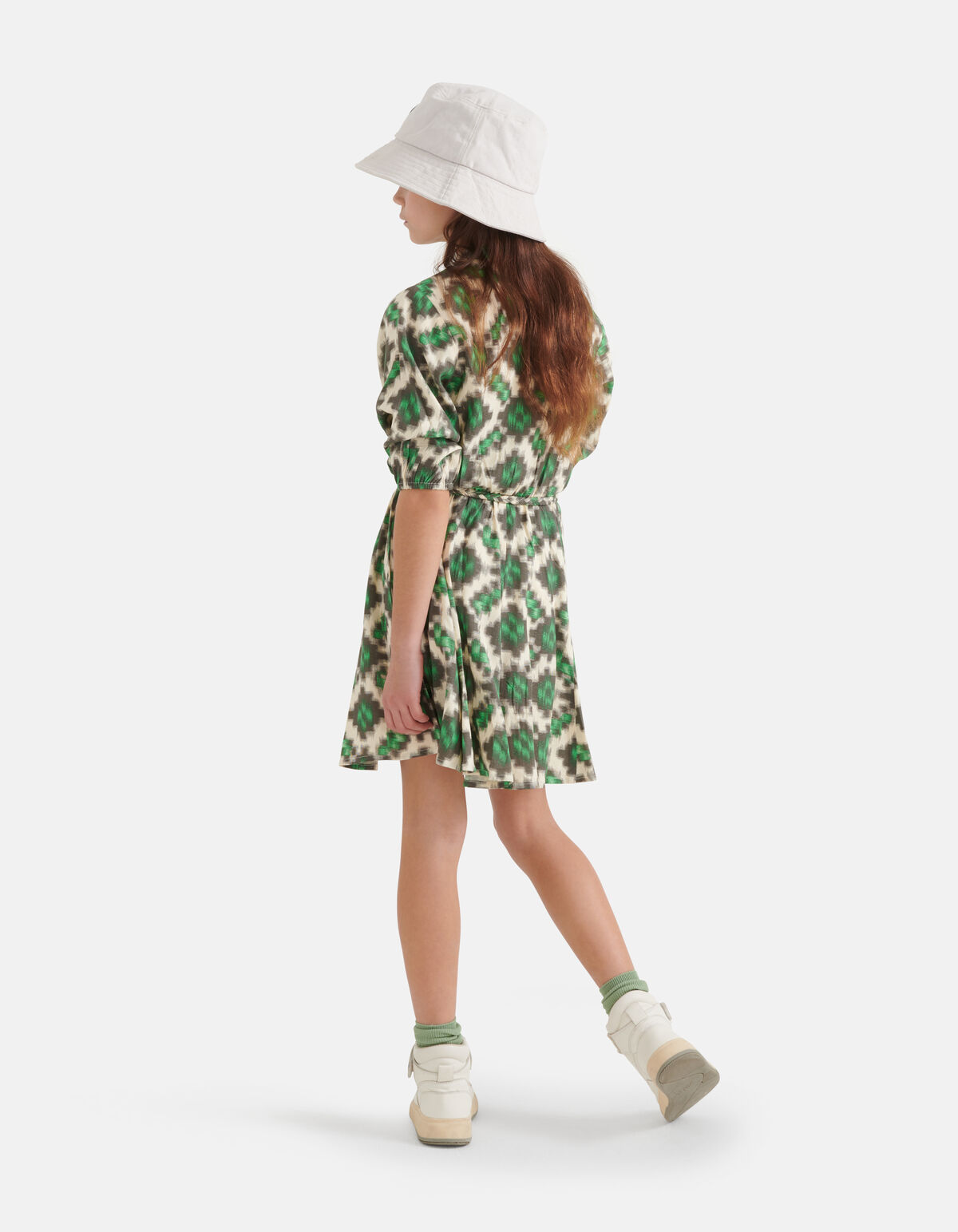 Grafische Jurk Gebroken Wit SHOEBY GIRLS