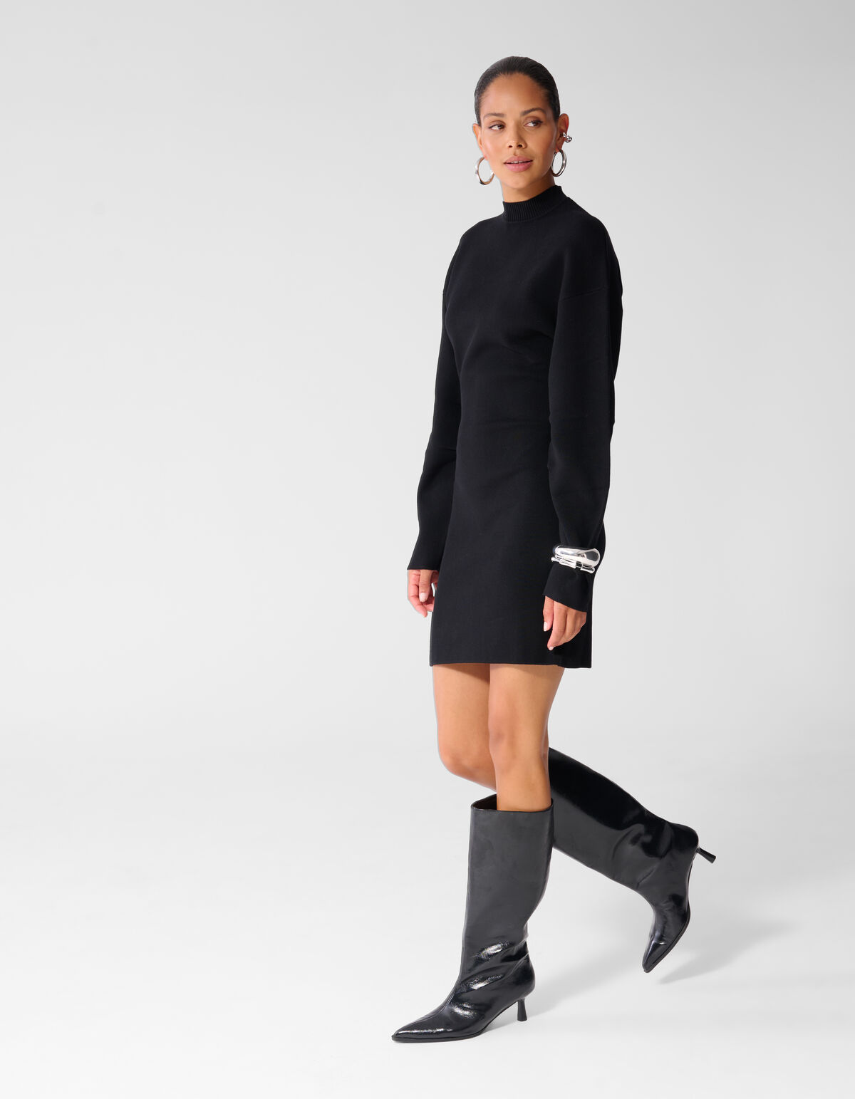 Balloon Sleeve Jurk Zwart SHOEBY WOMEN