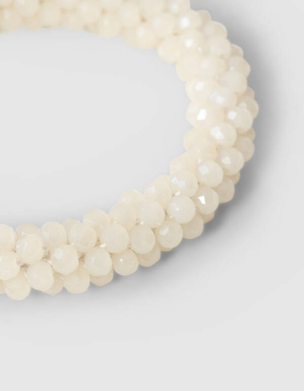 Beaded Haarelastiek Gebroken Wit SHOEBY ACCESSOIRES