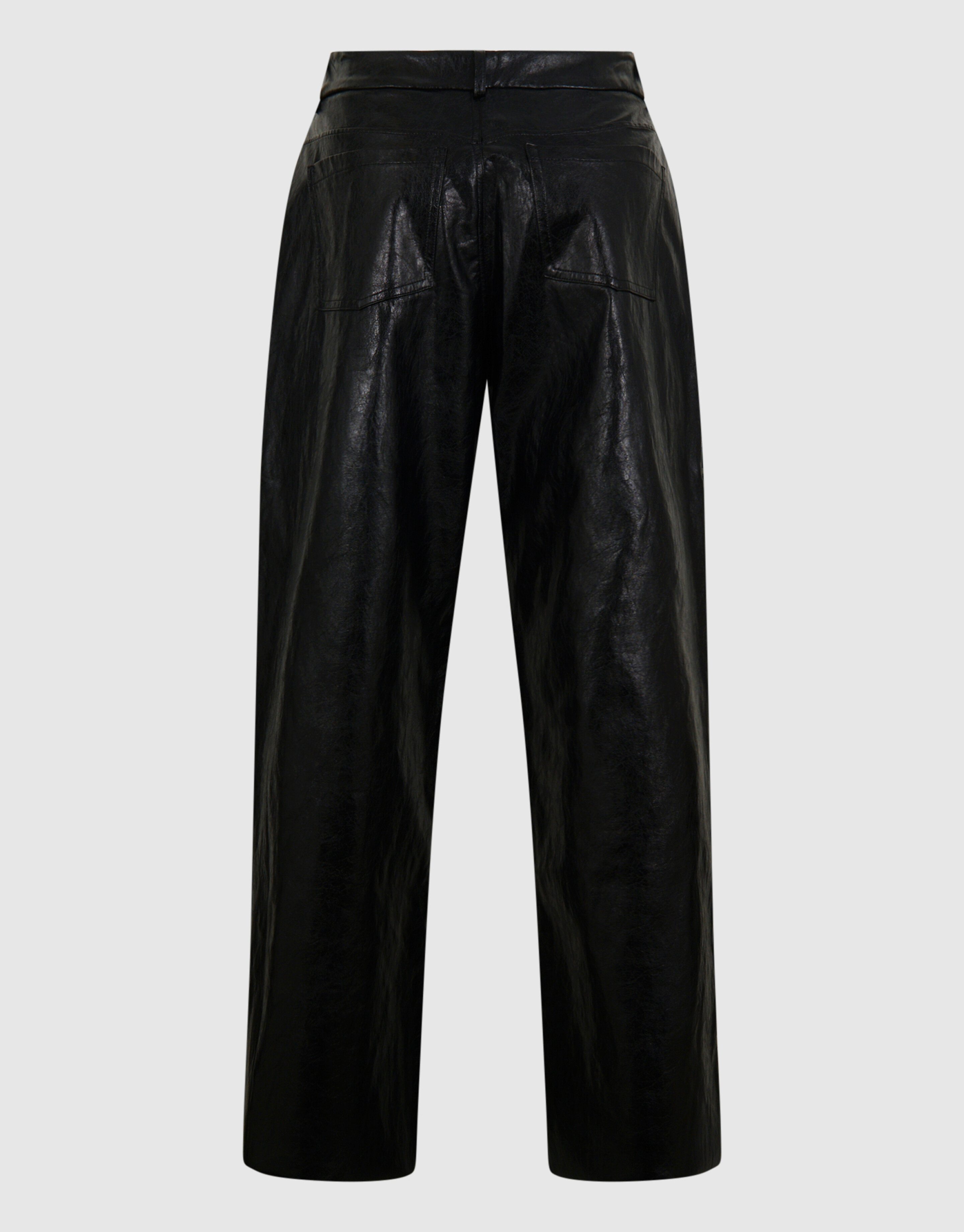 Vegan Leren Straight Fit Broek Zwart SHOEBY WOMEN