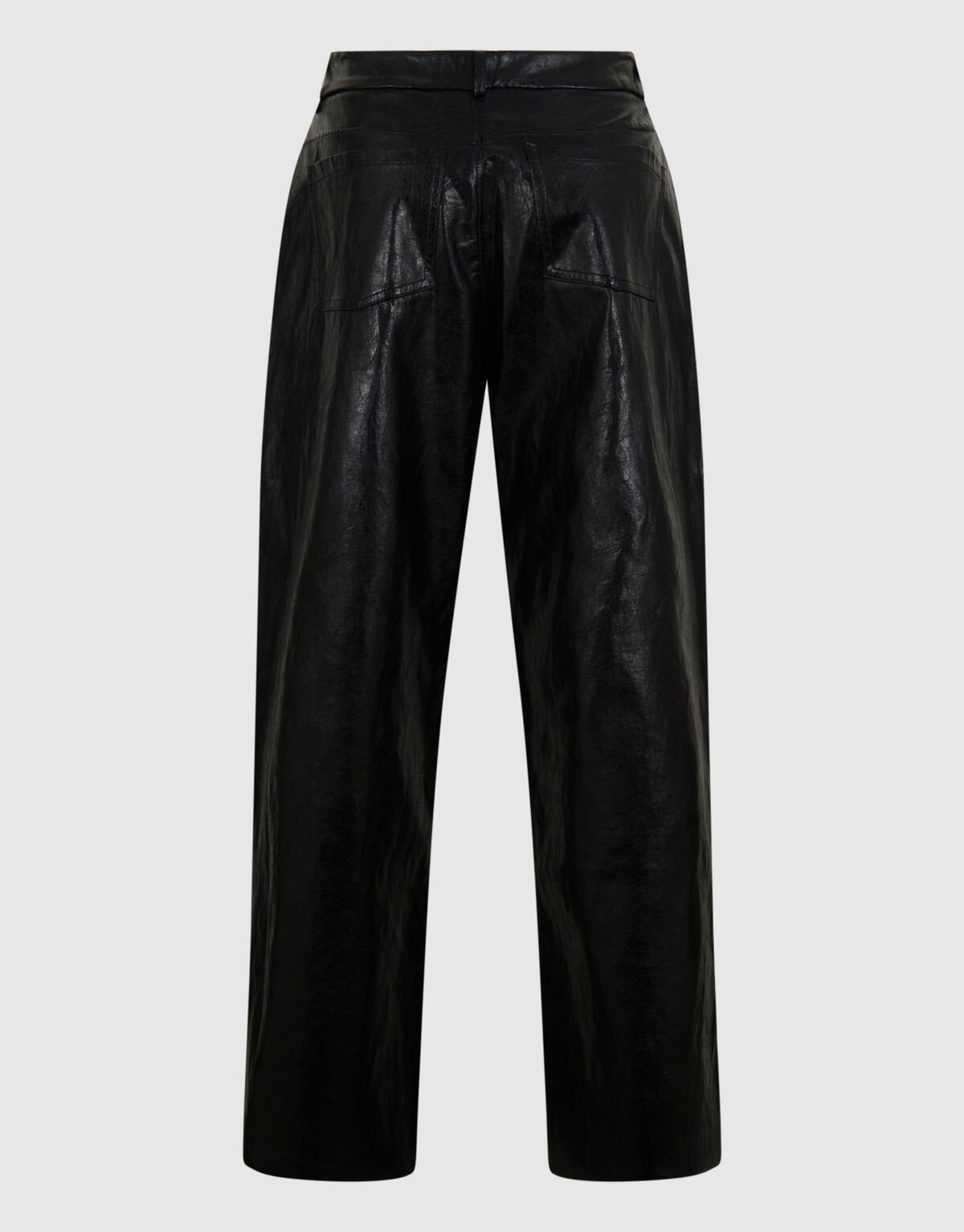 Vegan Leren Straight Fit Broek Zwart SHOEBY WOMEN