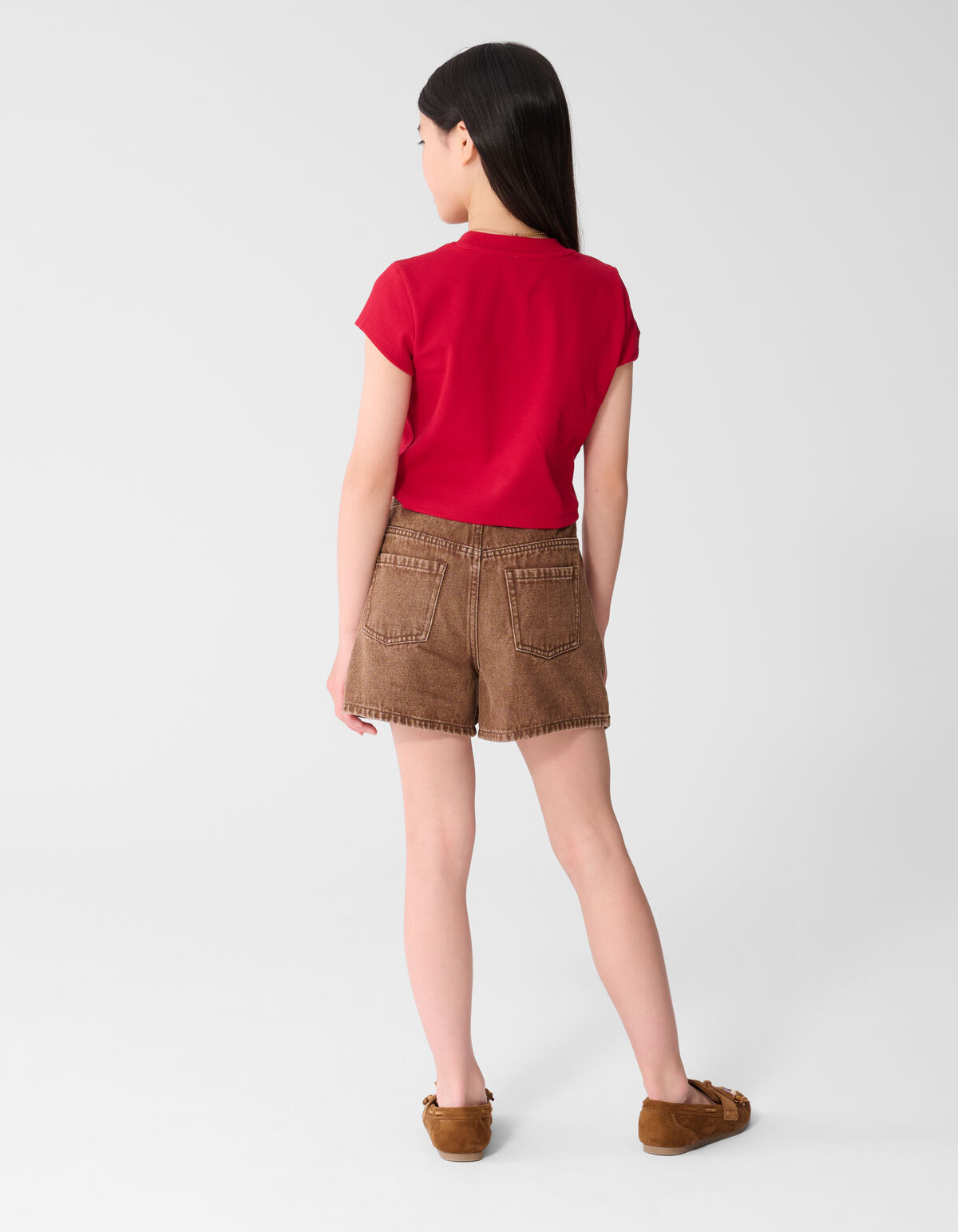Rib Les Fraises Crop Top Rood SHOEBY GIRLS