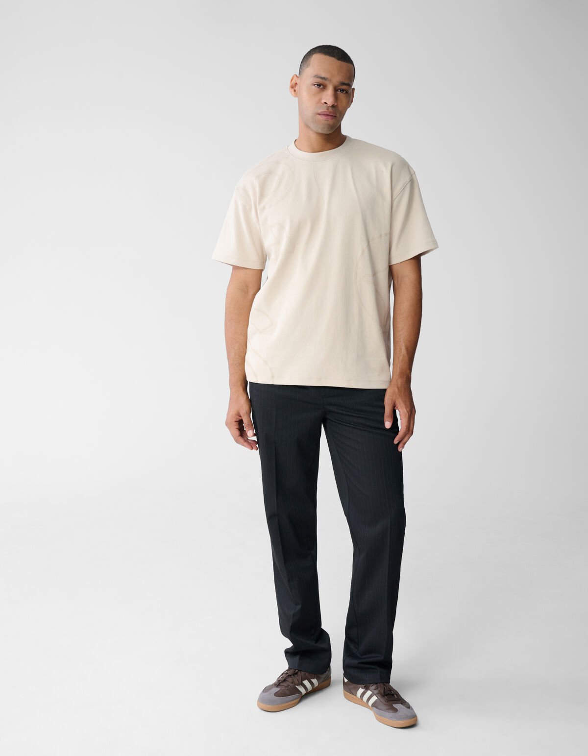 Pinstripe Tapered Fit Broek Zwart SHOEBY MEN