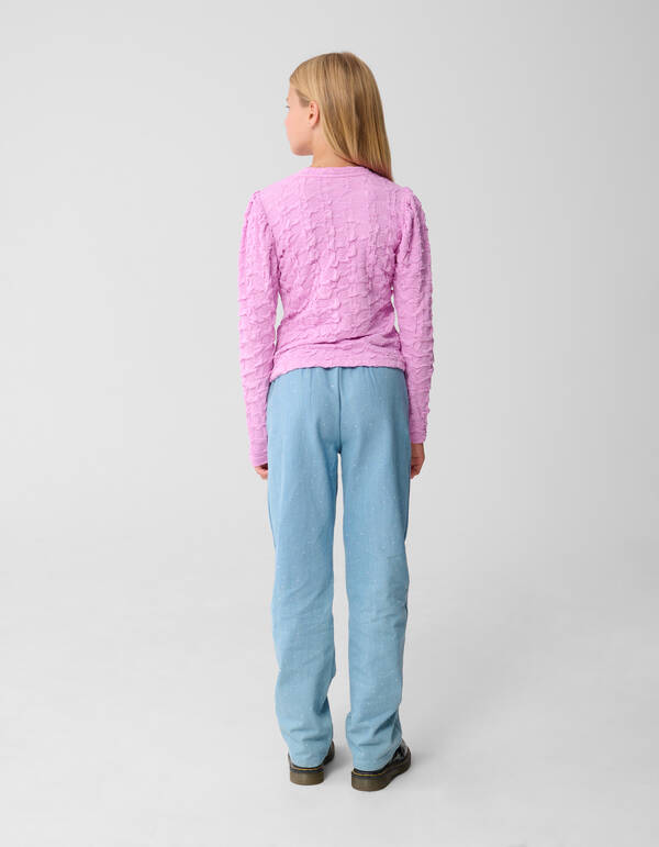 Flower Structuur Longsleeve Top Roze SHOEBY GIRLS