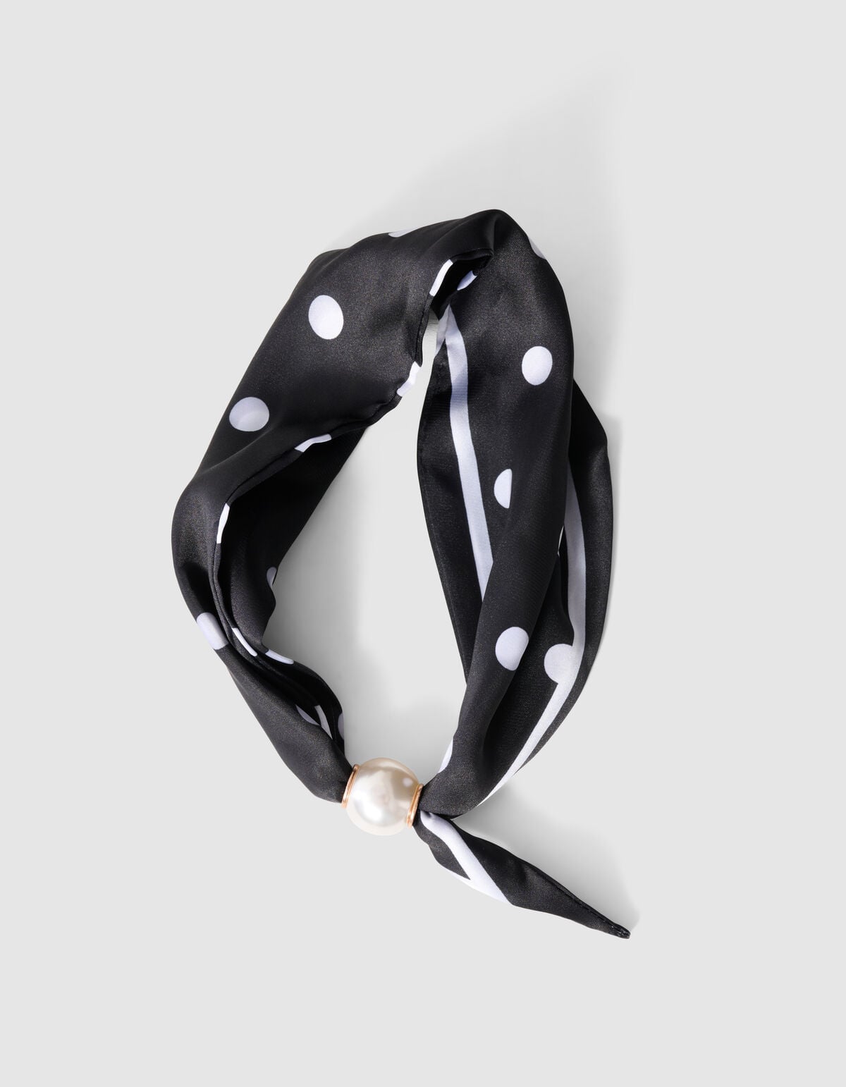 Pearl Dotted Sjaal Ketting Zwart/Wit SHOEBY ACCESSOIRES