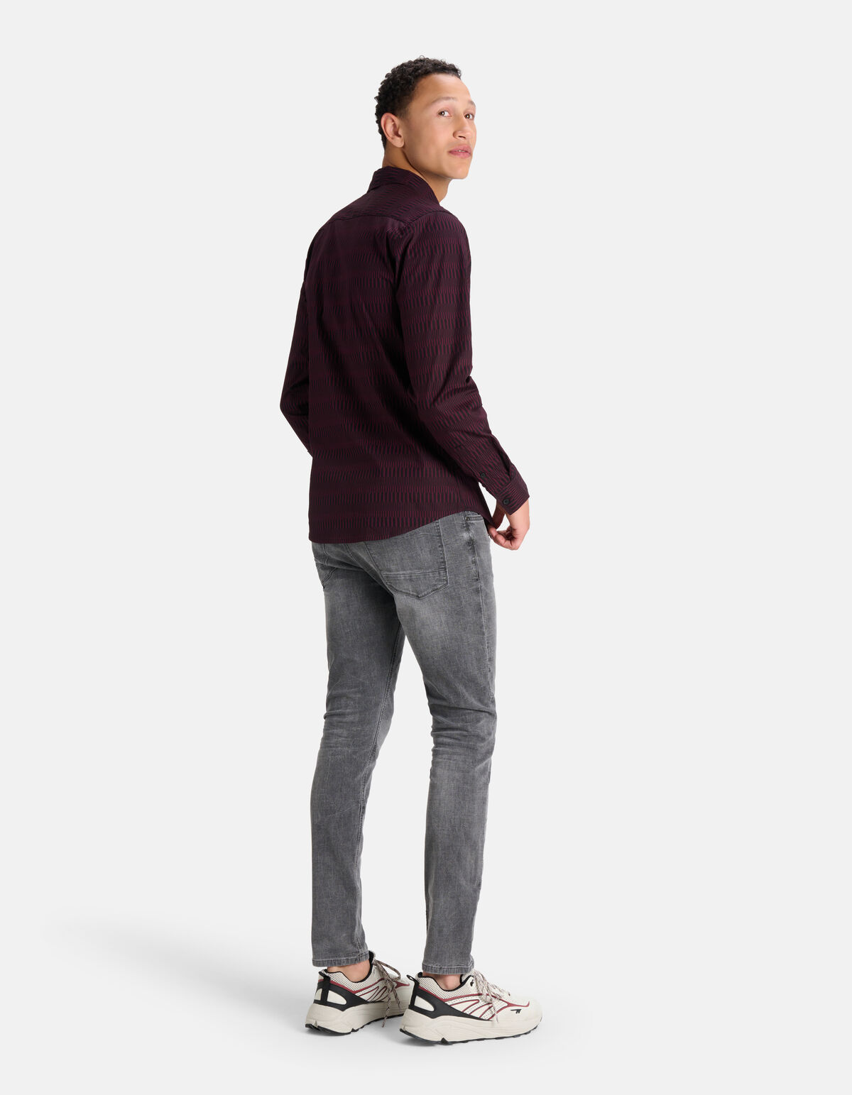 Grafisch Overhemd Donkerrood SHOEBY MEN