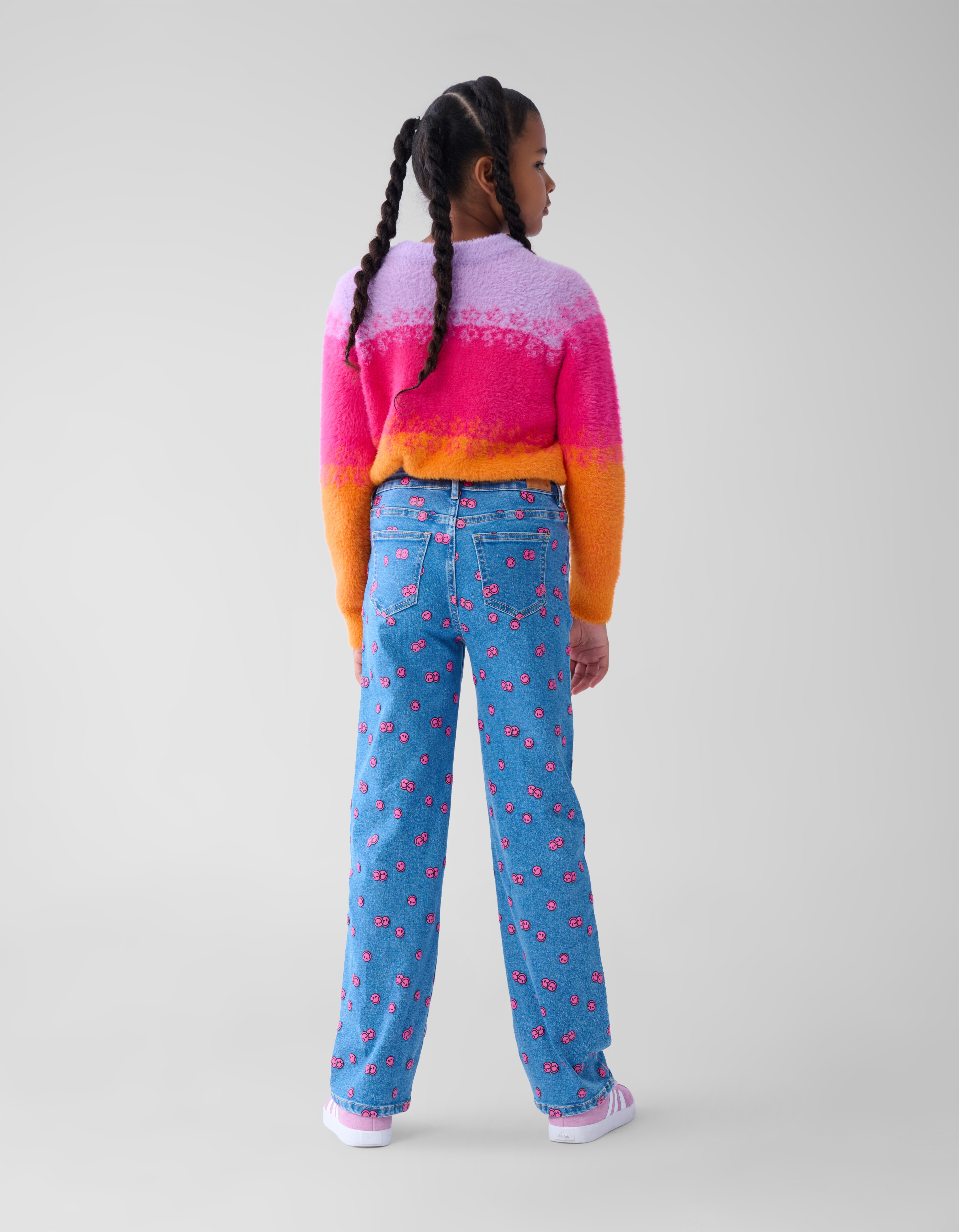 Printed Straight Fit Jeans Blauw SHOEBY GIRLS