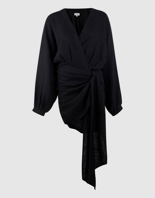 Overslag Mini Jurk Zwart By Lonneke SHOEBY WOMEN