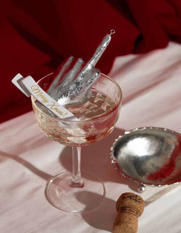 Finger Kerstbal Zilver By Fred SHOEBY ACCESSOIRES