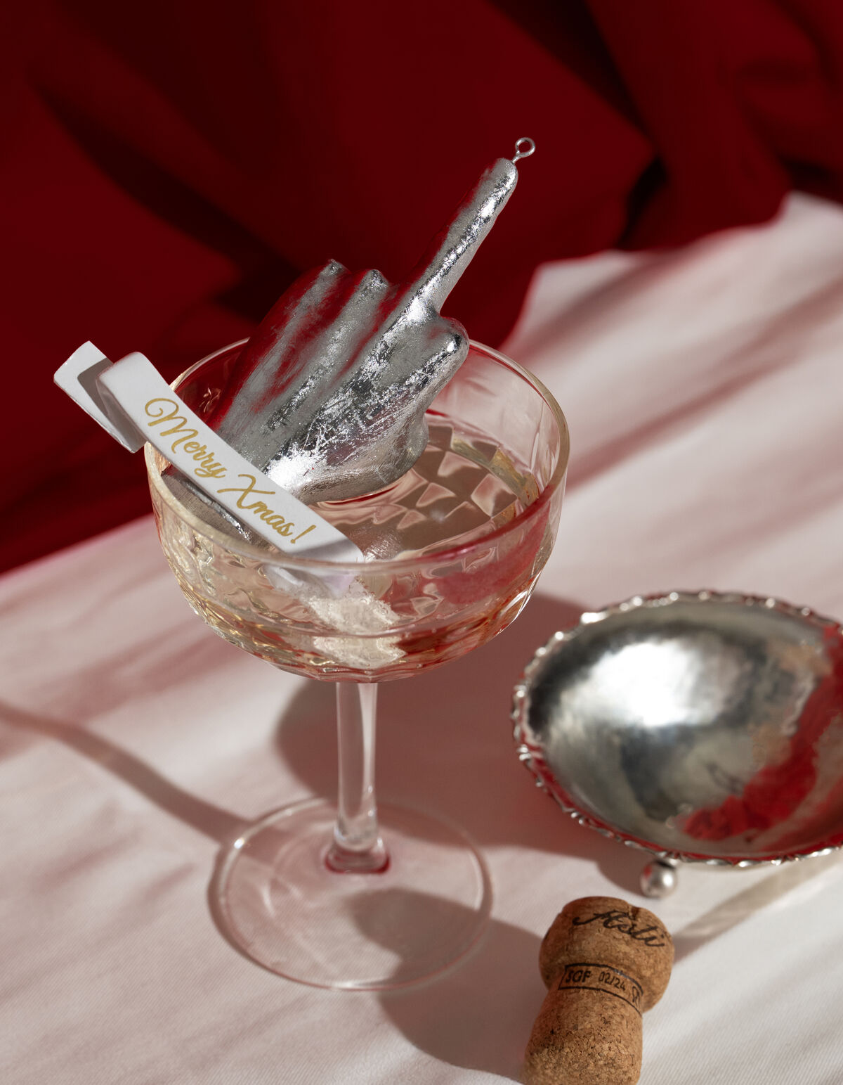 Finger Kerstbal Zilver By Fred SHOEBY ACCESSOIRES