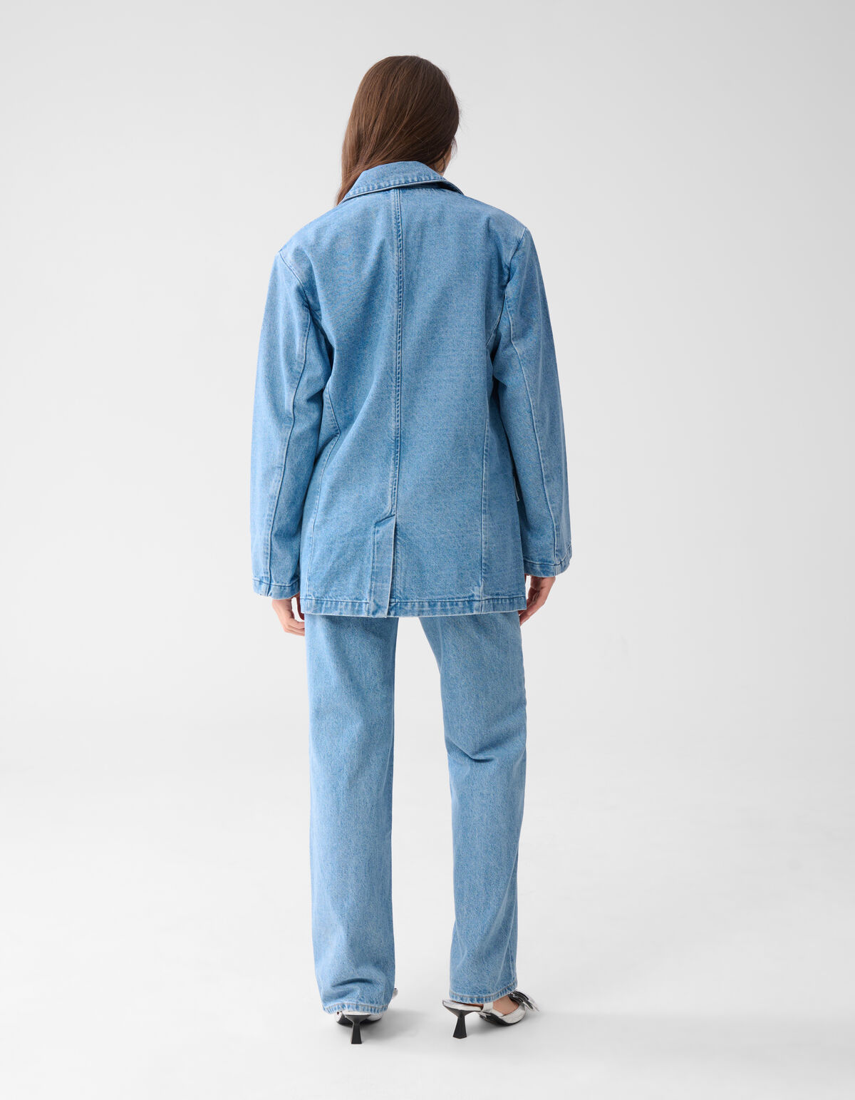 Oversized Denim Blazer Mediumstone SHOEBY WOMEN