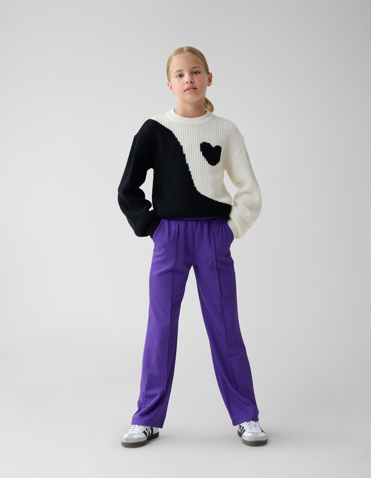 Basic Wide Leg Broek Donkerpaars SHOEBY GIRLS