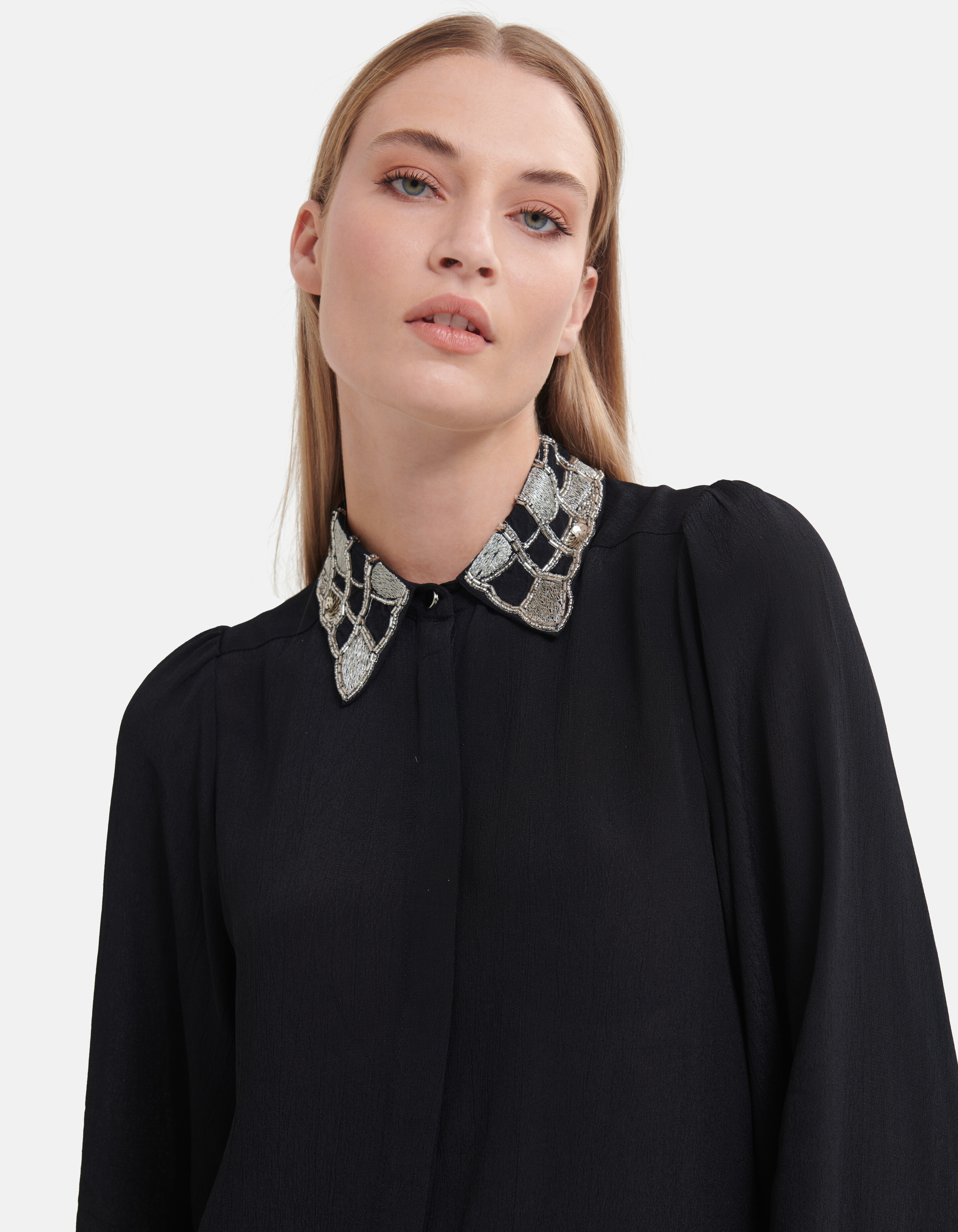 Collar Blouse Zwart By Fred SHOEBY WOMEN