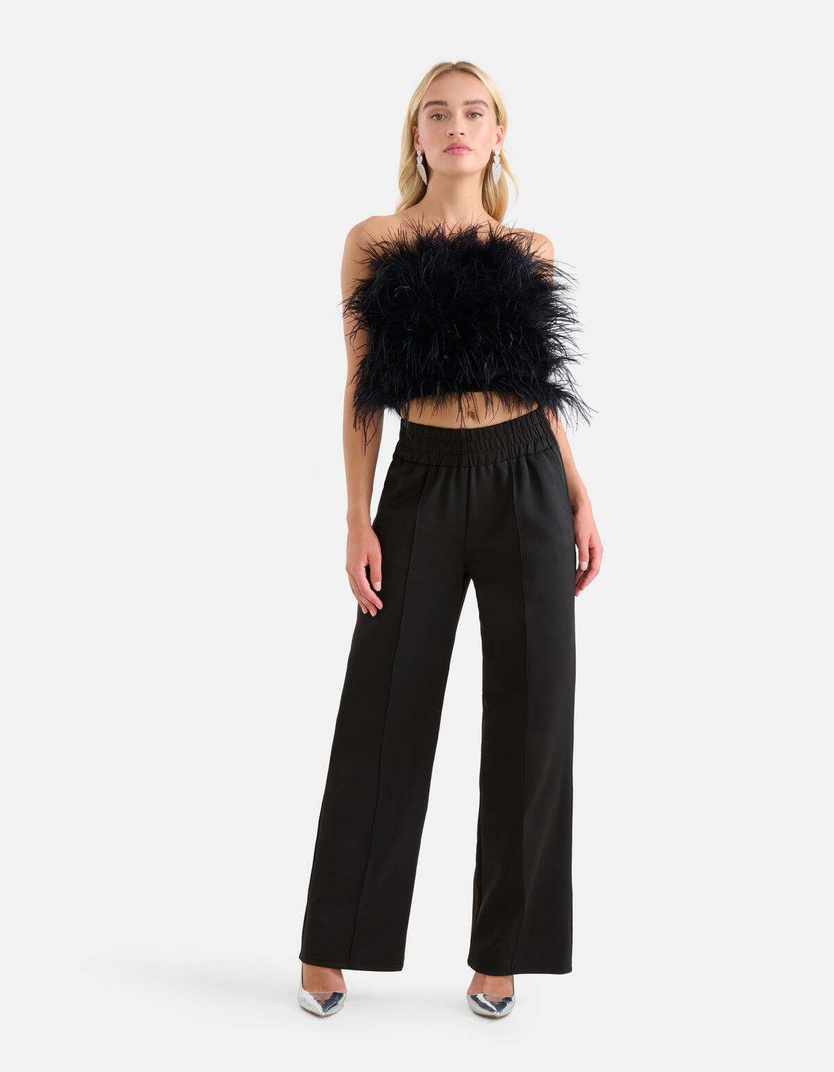 Wide Leg Broek Zwart By Monica SHOEBY WOMEN