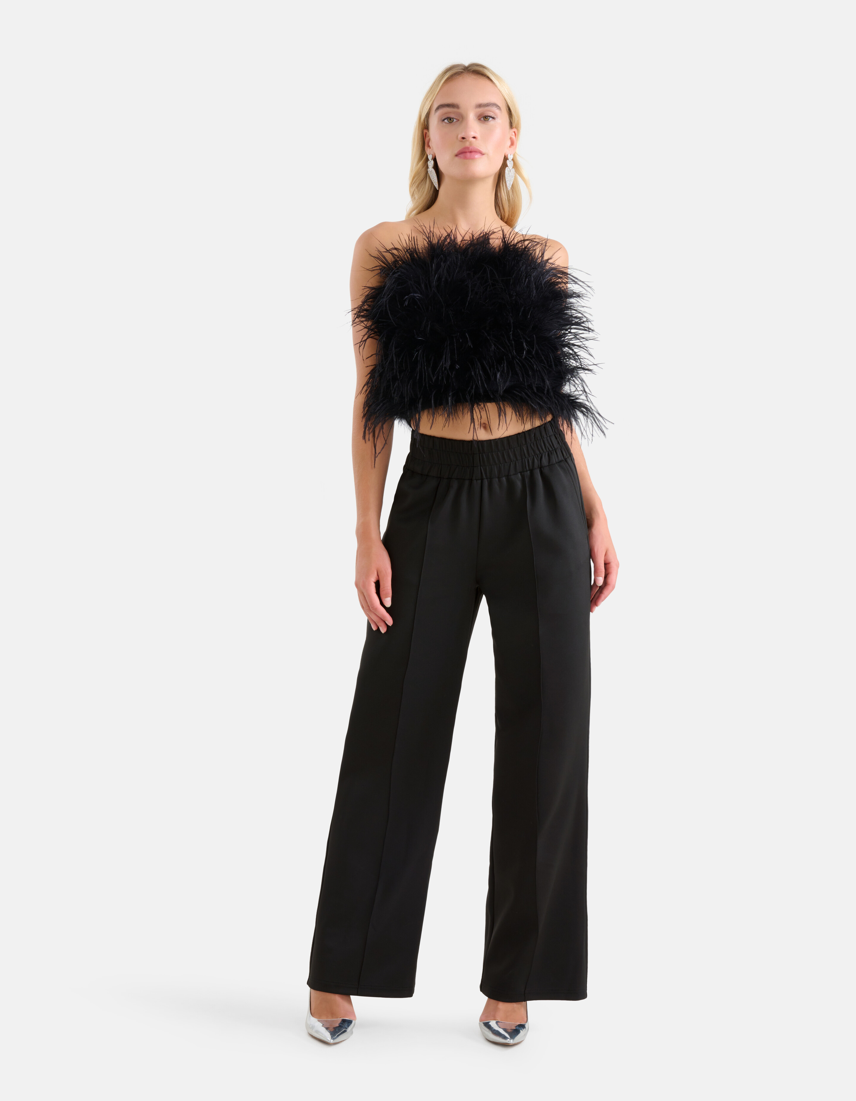 Wide Leg Broek Zwart By Monica SHOEBY WOMEN