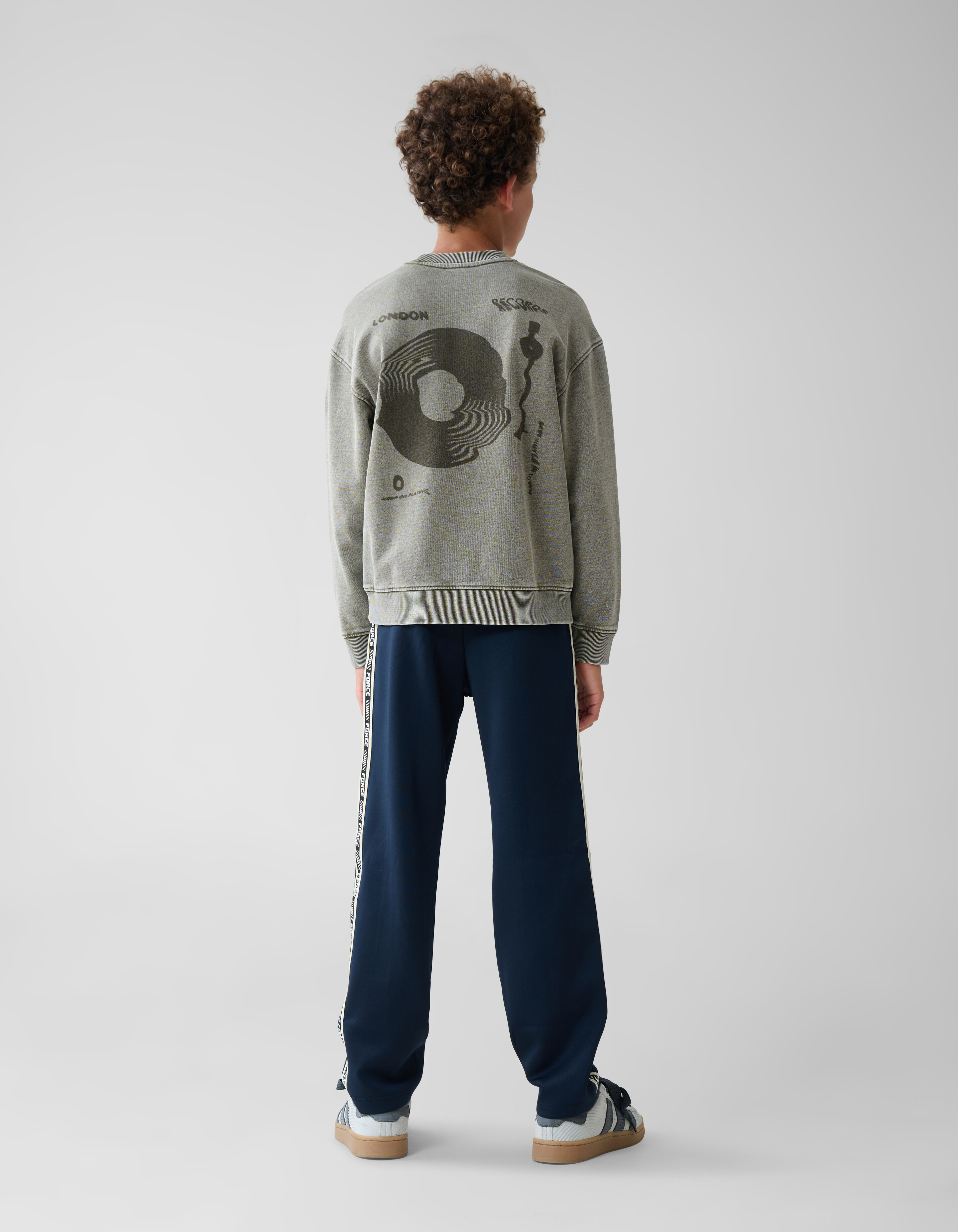 Tekstprint Sweater Donkergrijs SHOEBY BOYS