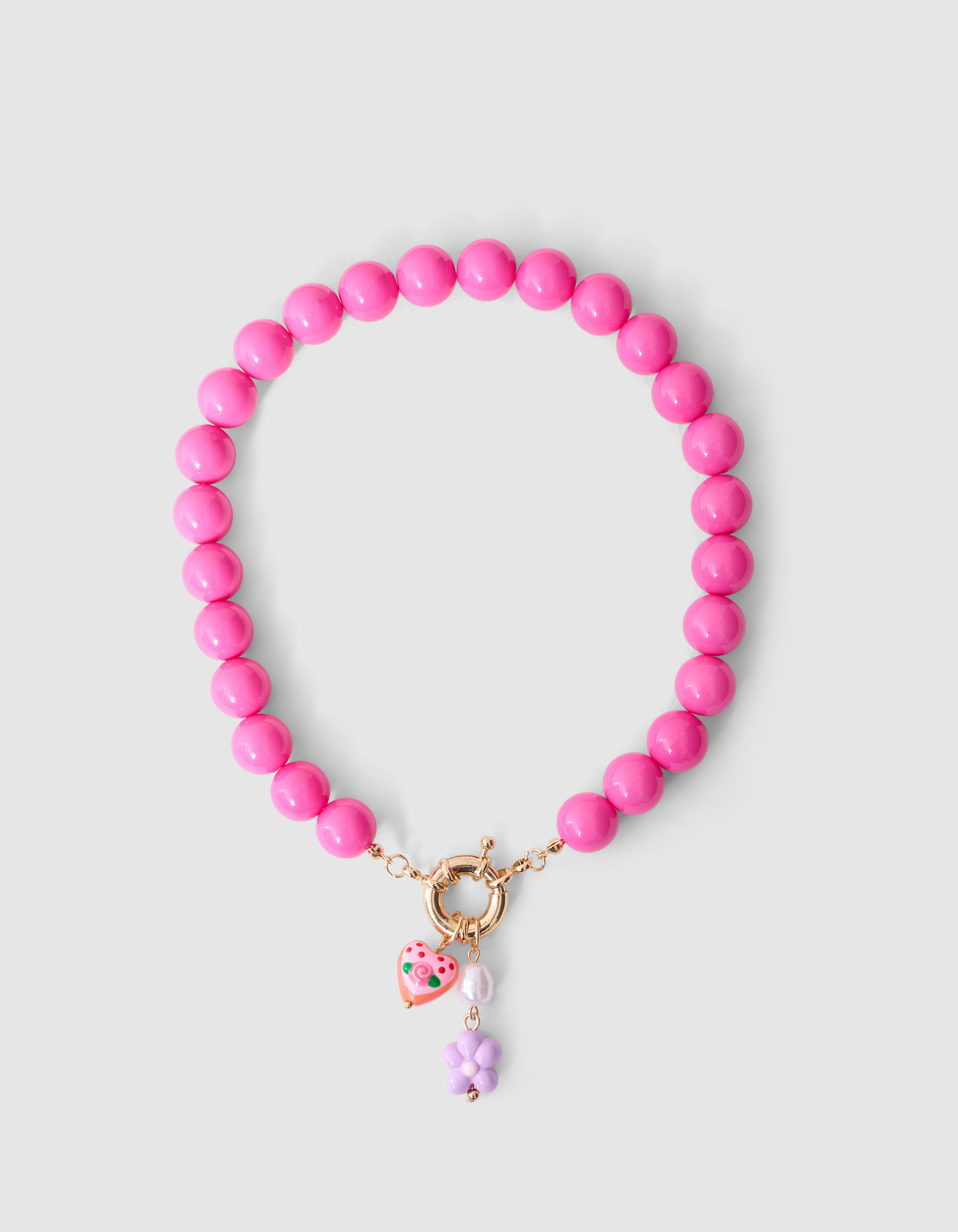 Statement Heart Ketting Donkerroze | Shoeby