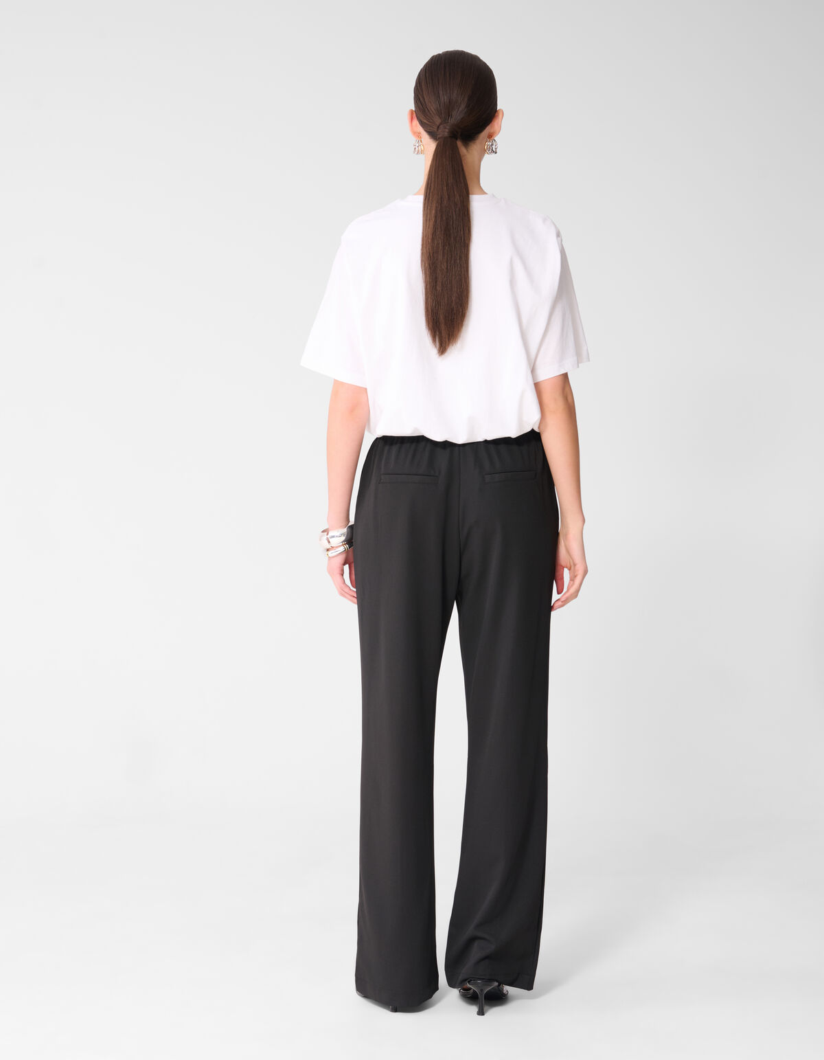 Basis Wide Leg Broek Zwart SHOEBY WOMEN
