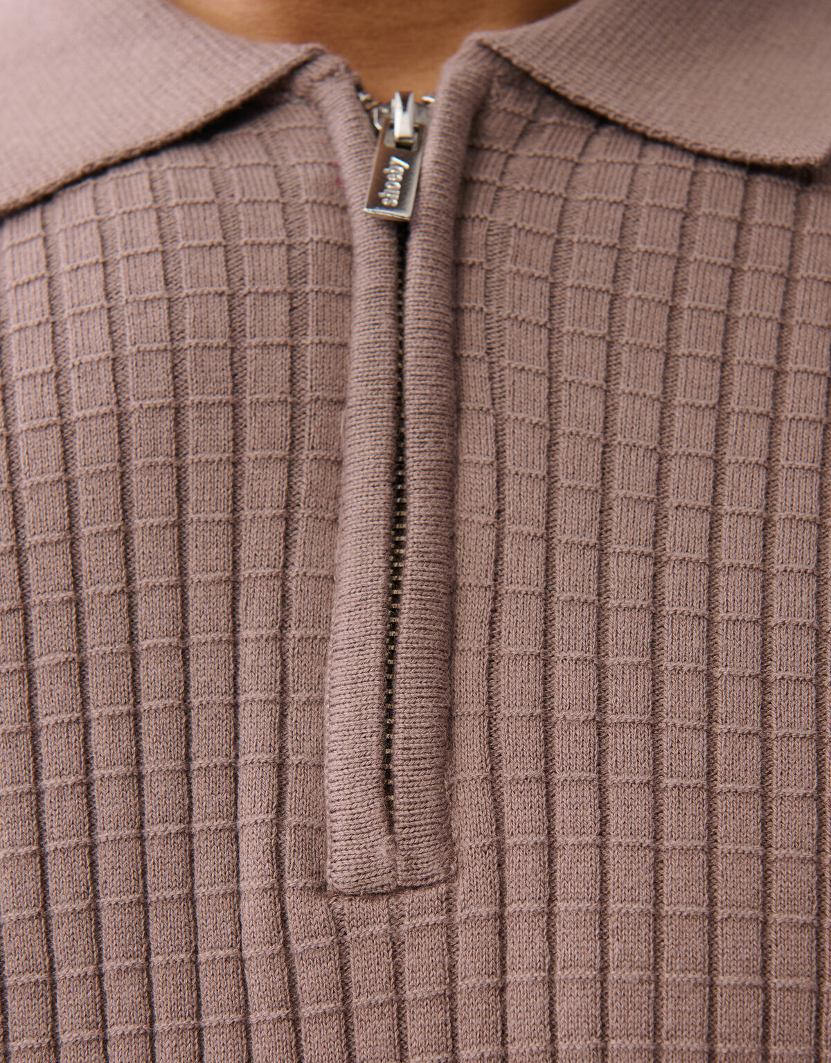 Half Zip Polo Lichtbruin SHOEBY MEN