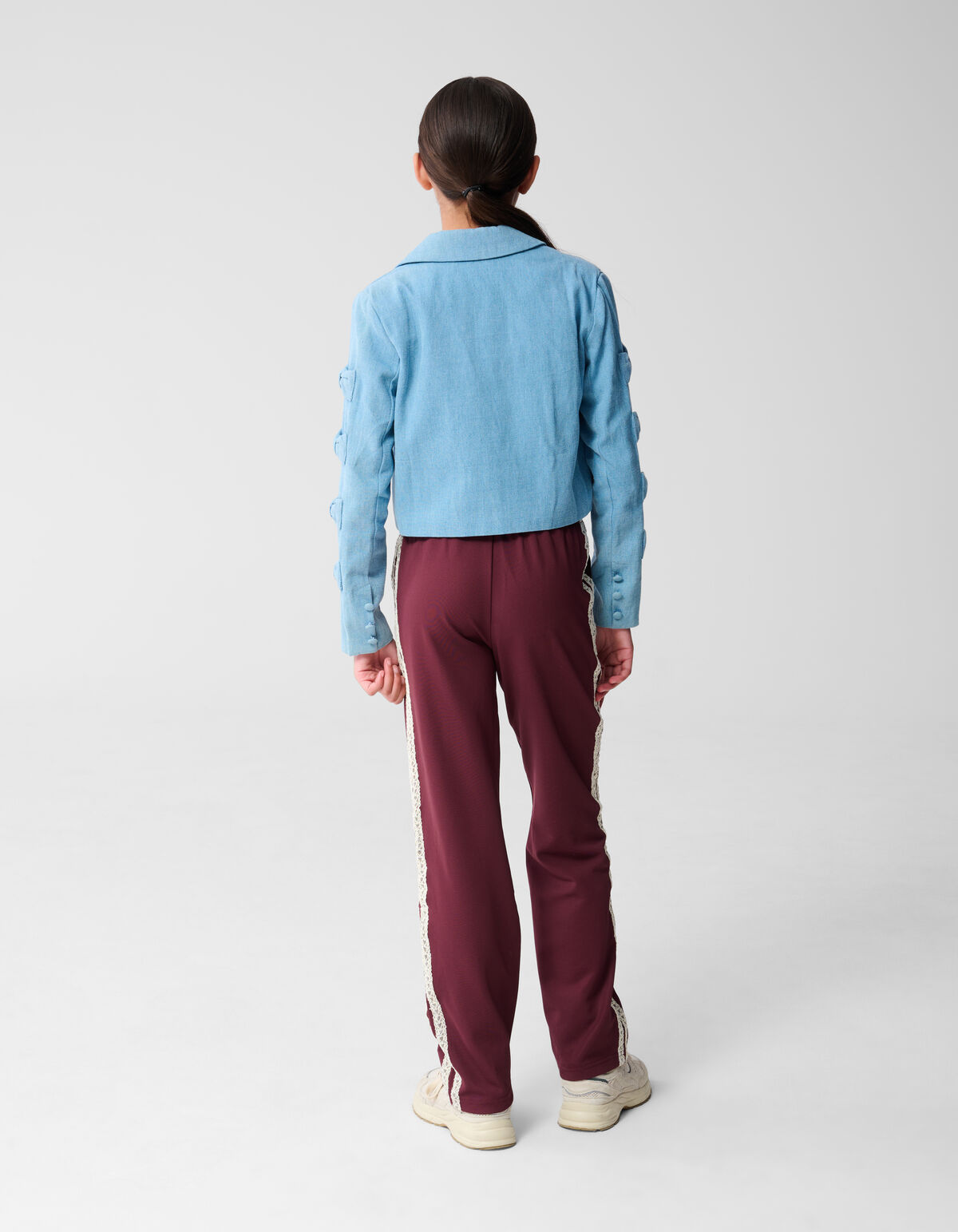 Cropped Strik Blazer Blauw SHOEBY GIRLS