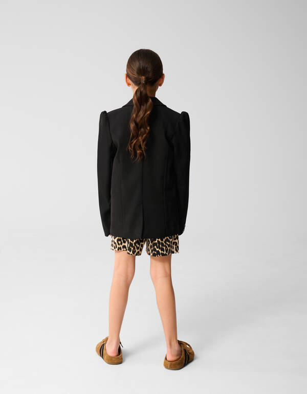 Puff Sleeve Blazer Zwart SHOEBY GIRLS