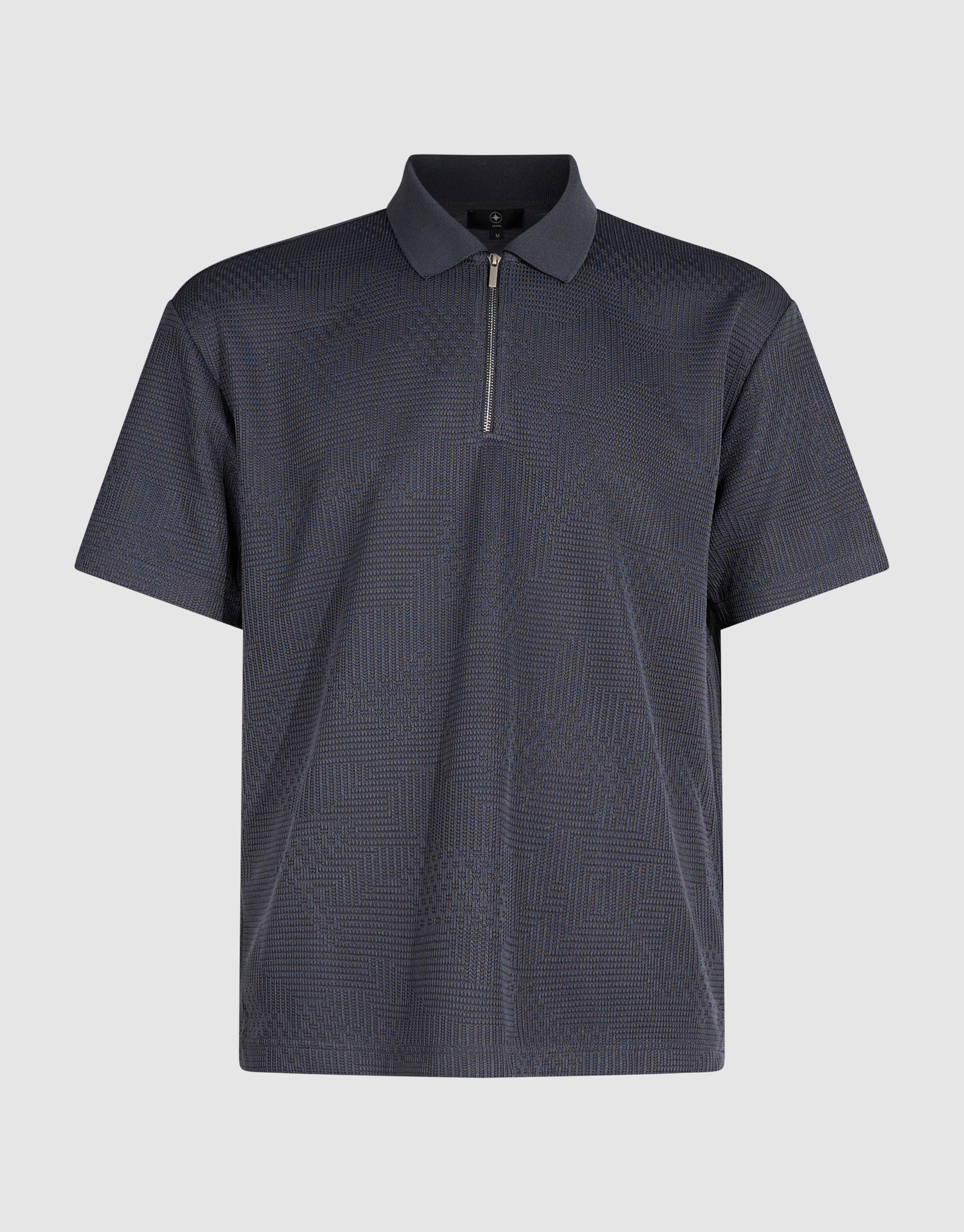 Structuur Zipper Polo Donkergrijs SHOEBY MEN