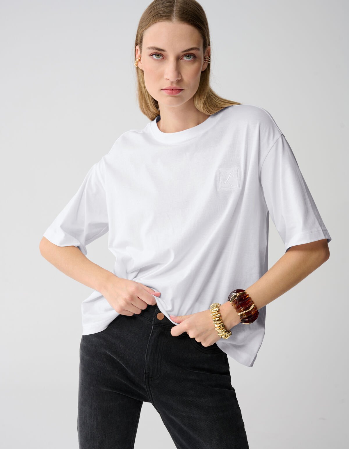 Oversized Basic T-shirt Wit By Lonneke SHOEBY WOMEN