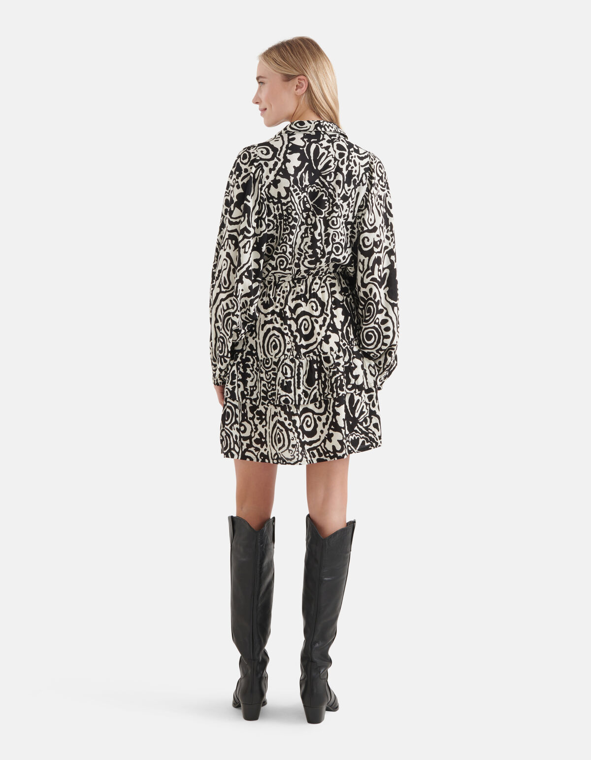 Grafische Mini Jurk Zwart/Wit SHOEBY WOMEN