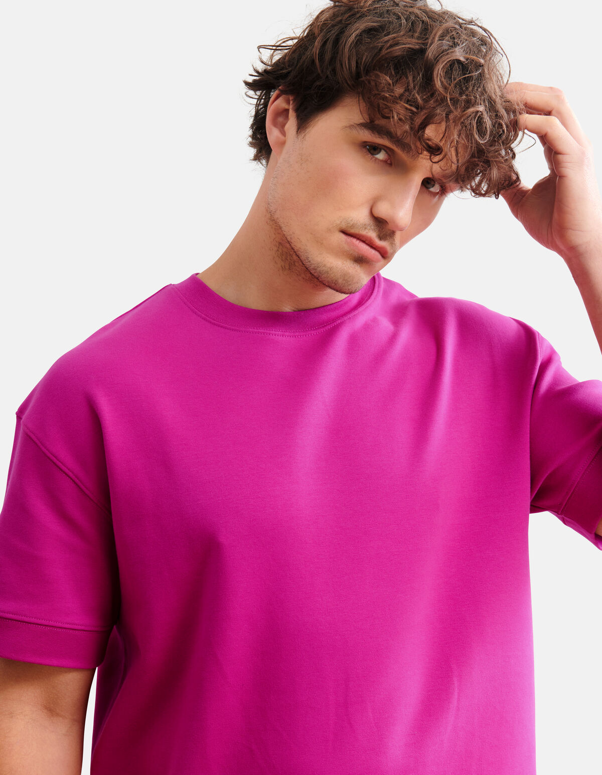 Relaxed Fit T-shirt Donkerroze SHOEBY MEN