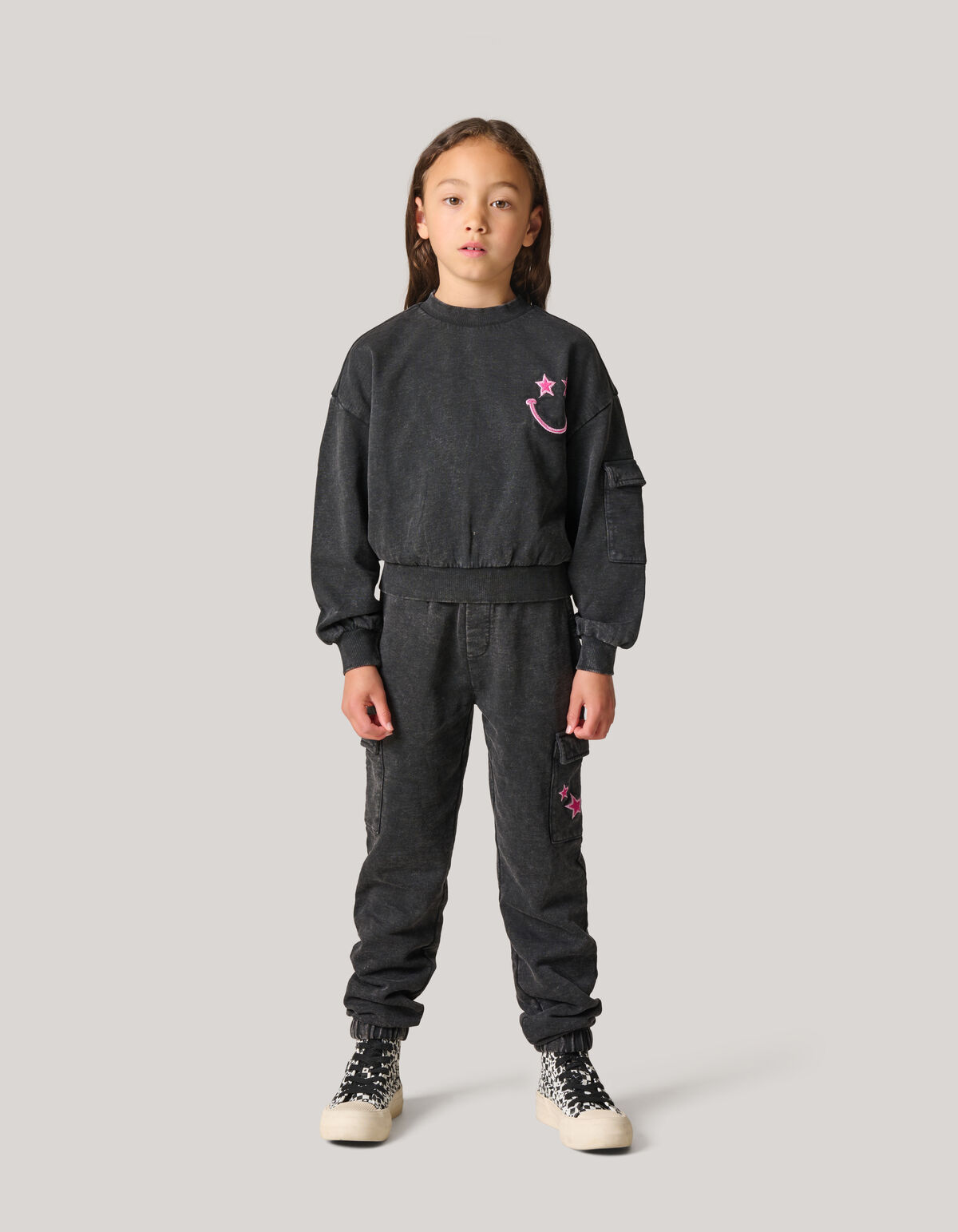 Washed Cargo Broek Grijs SHOEBY GIRLS
