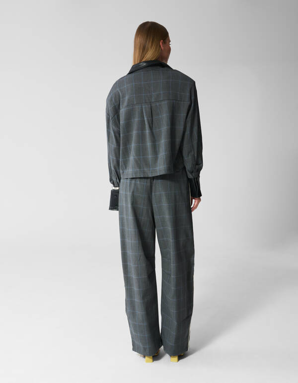 Cropped Ruiten Blouse Donkergrijs SHOEBY WOMEN