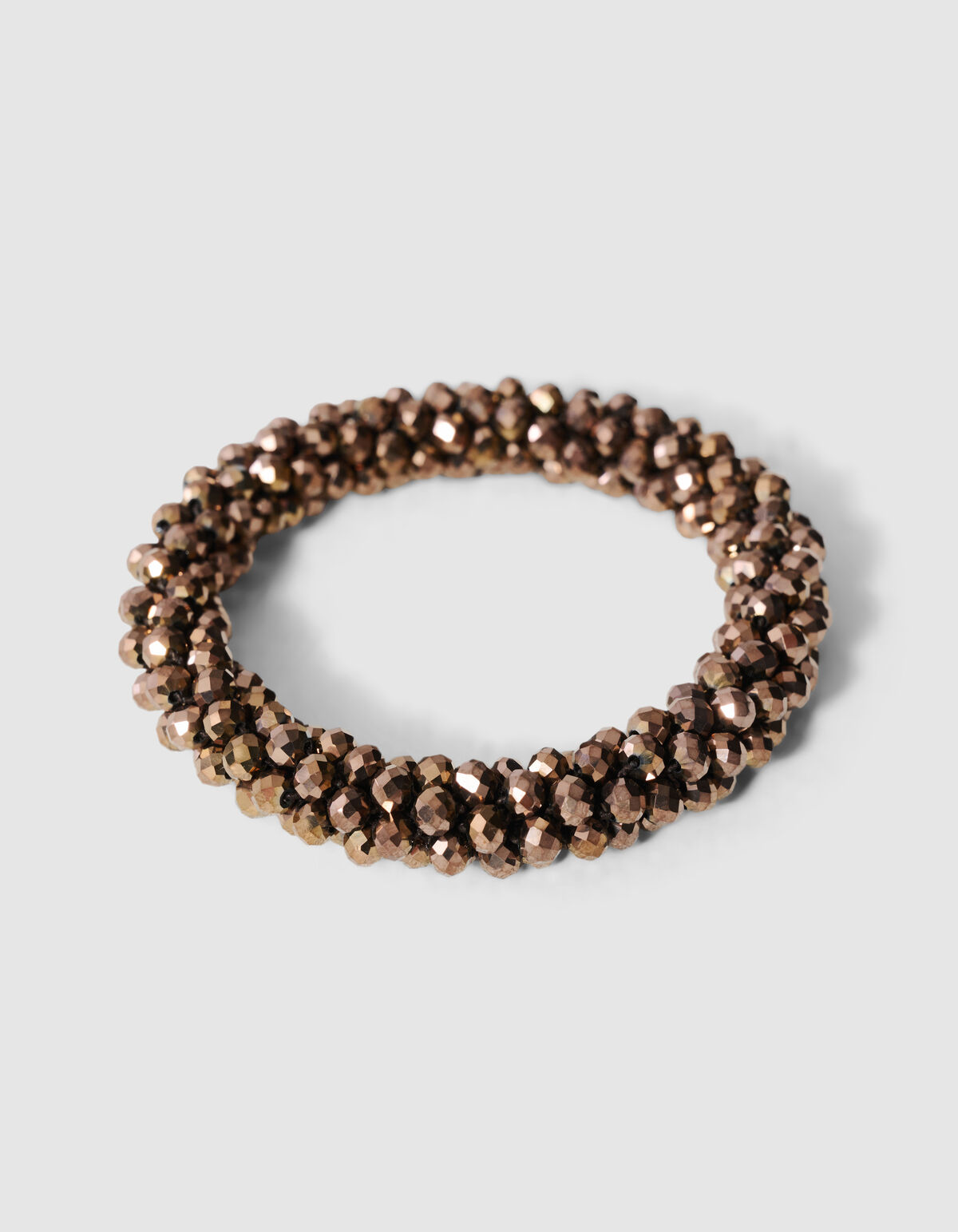 Beaded Haarelastiek Donkerbruin SHOEBY ACCESSOIRES