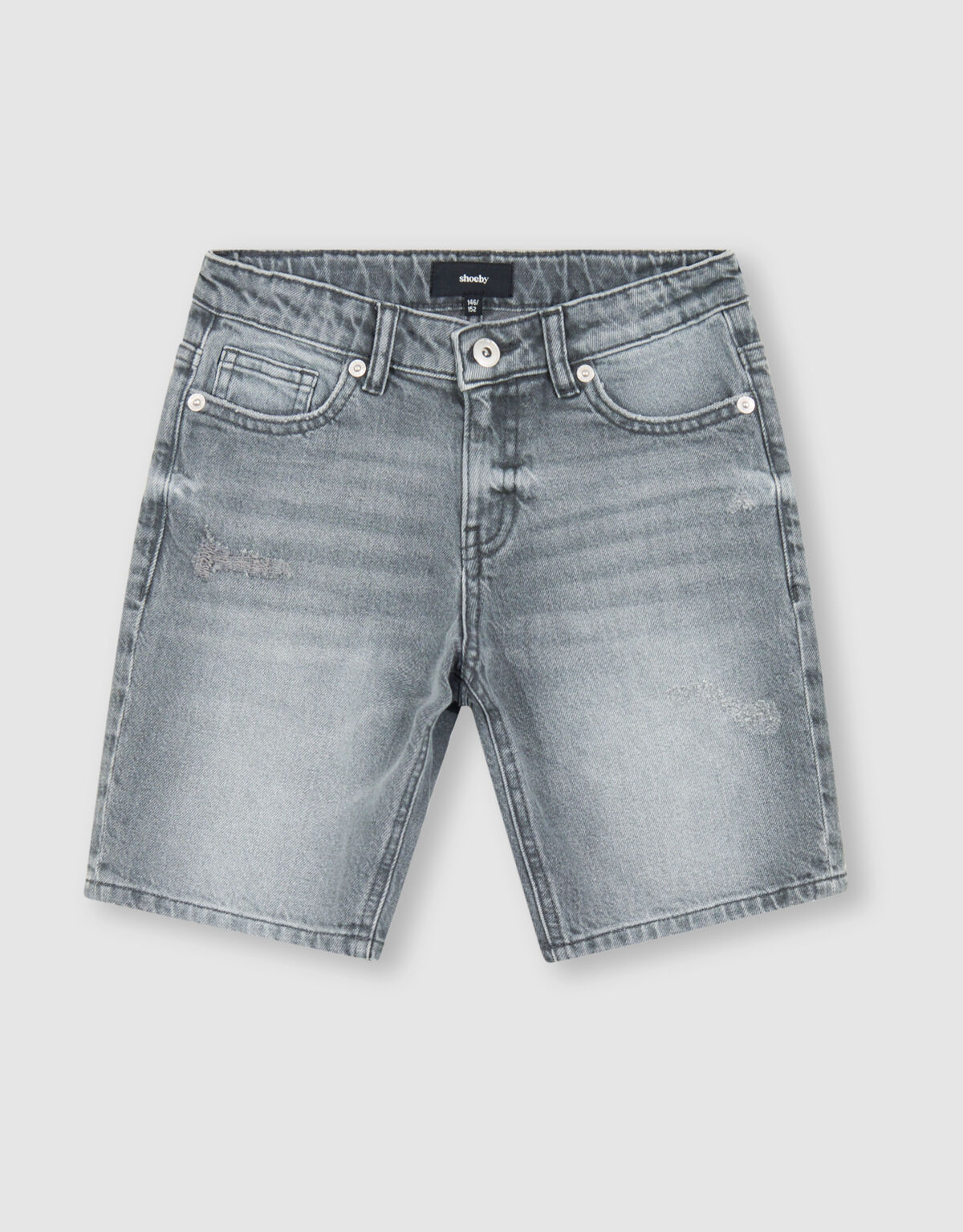 Straight Fit Denim Short Grijs SHOEBY BOYS
