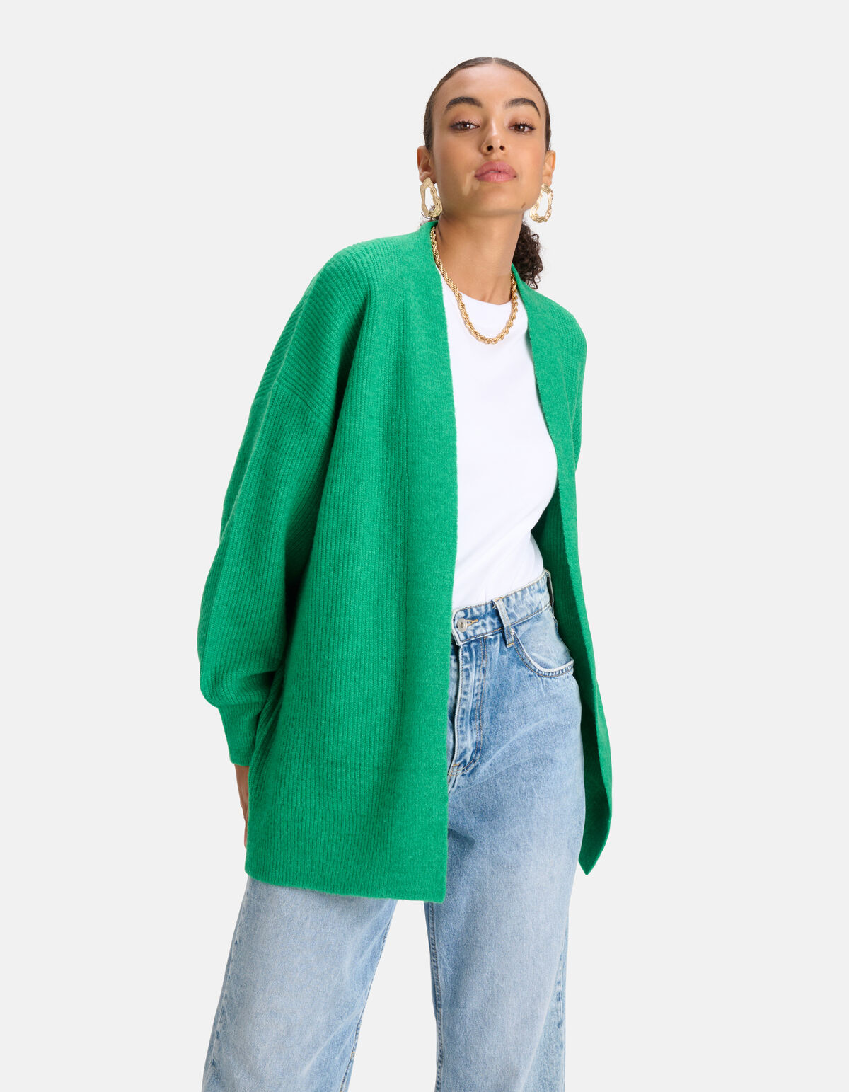 Gebreid Vest Groen SHOEBY WOMEN