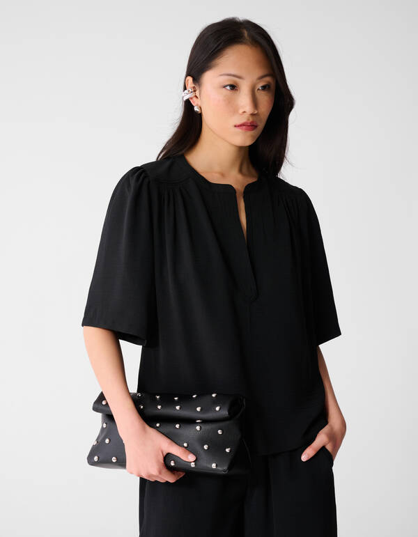 Twist Korte Mouwen Top Zwart SHOEBY WOMEN