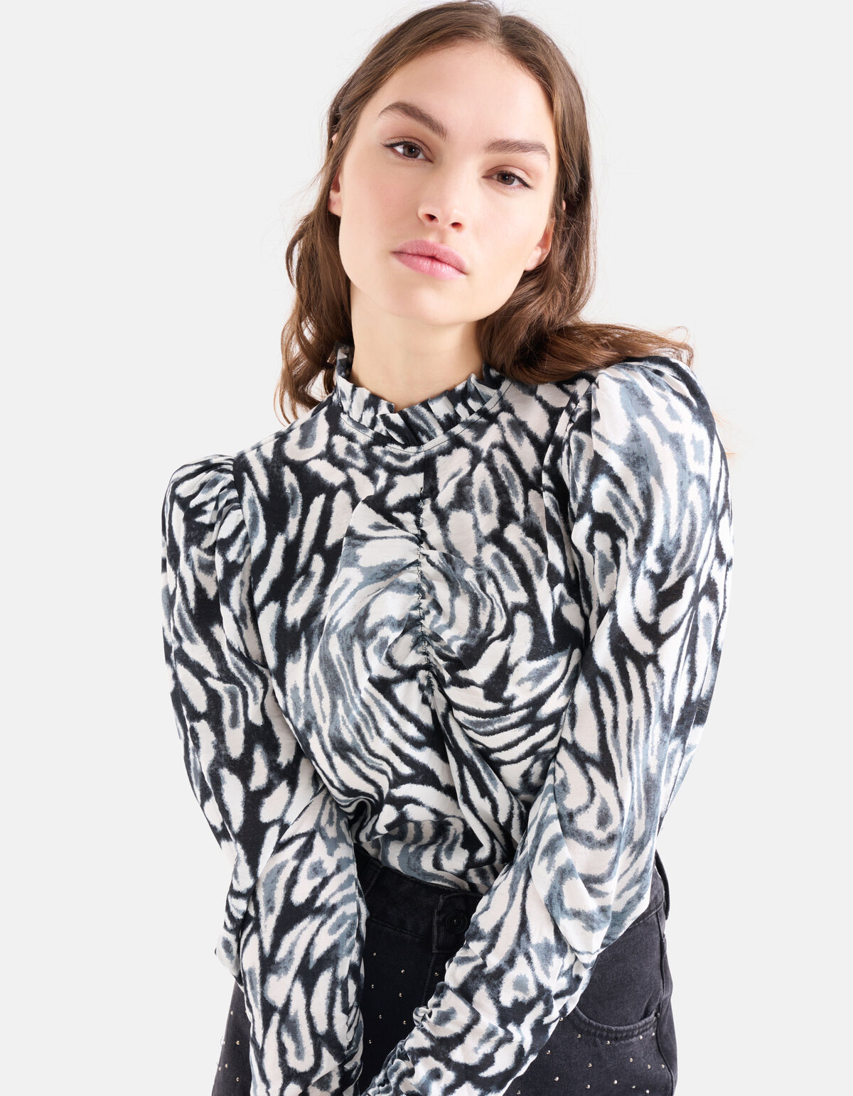 Puffy Sleeve Top Print SHOEBY WOMEN