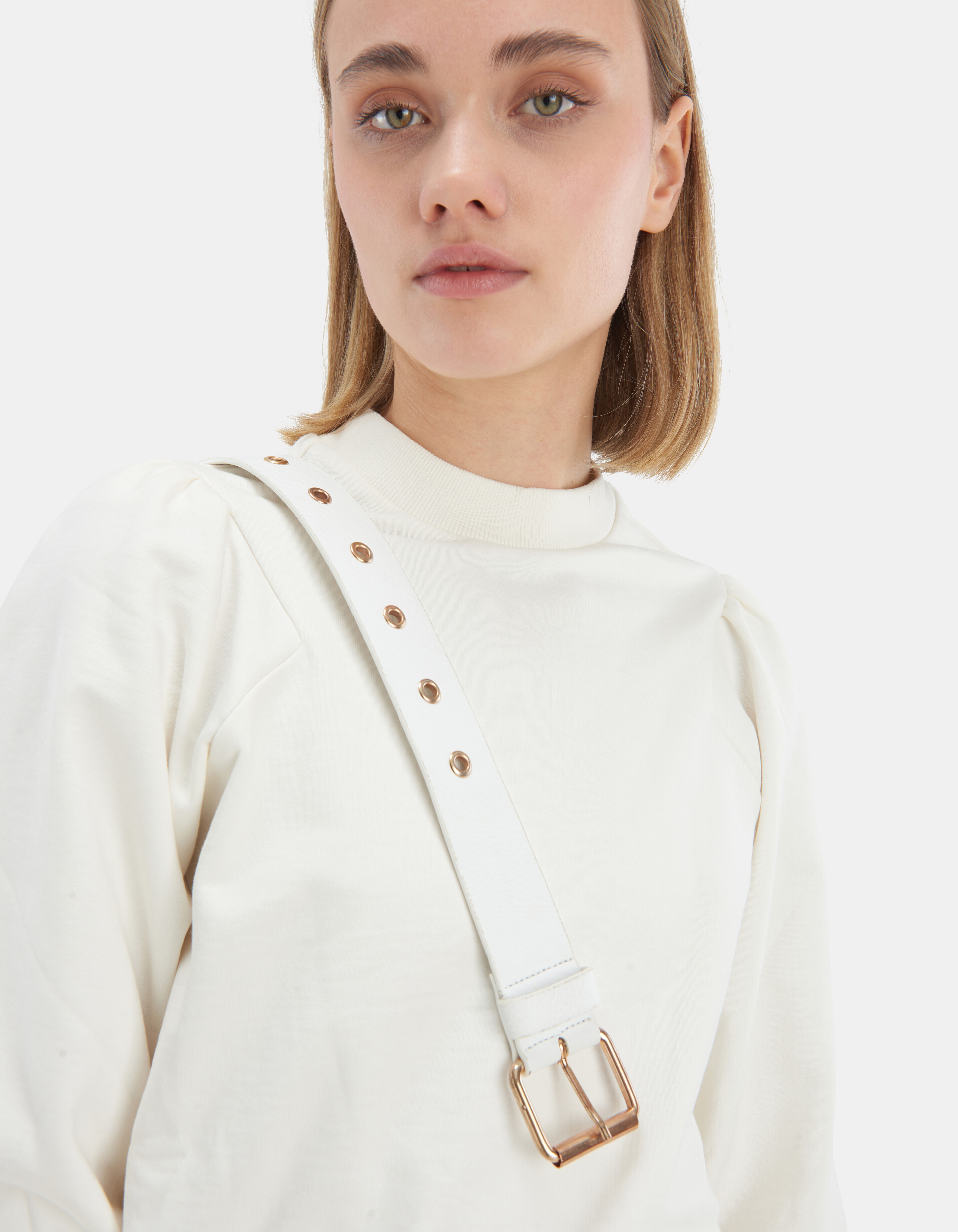 Eyelet riem wit ACCESSOIRES SHOEBY