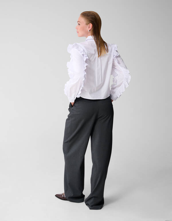 Ruffle Blouse Wit SHOEBY WOMEN