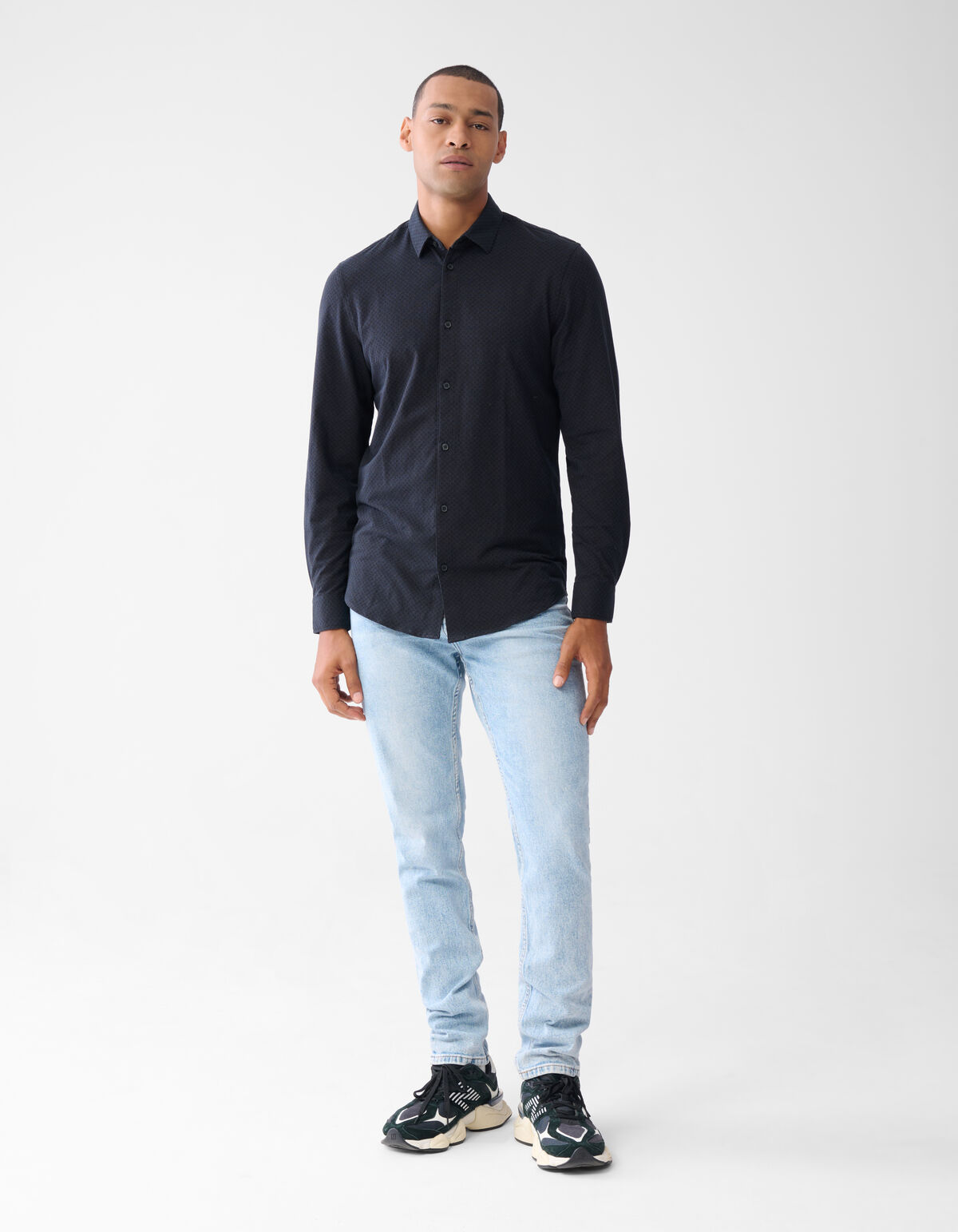 Printed Overhemd Donkerblauw SHOEBY MEN